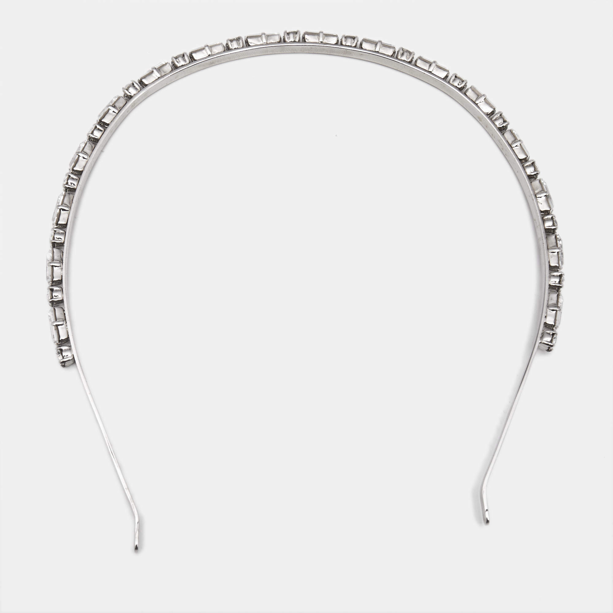 Miu Miu Crystals Silver Tone Headband