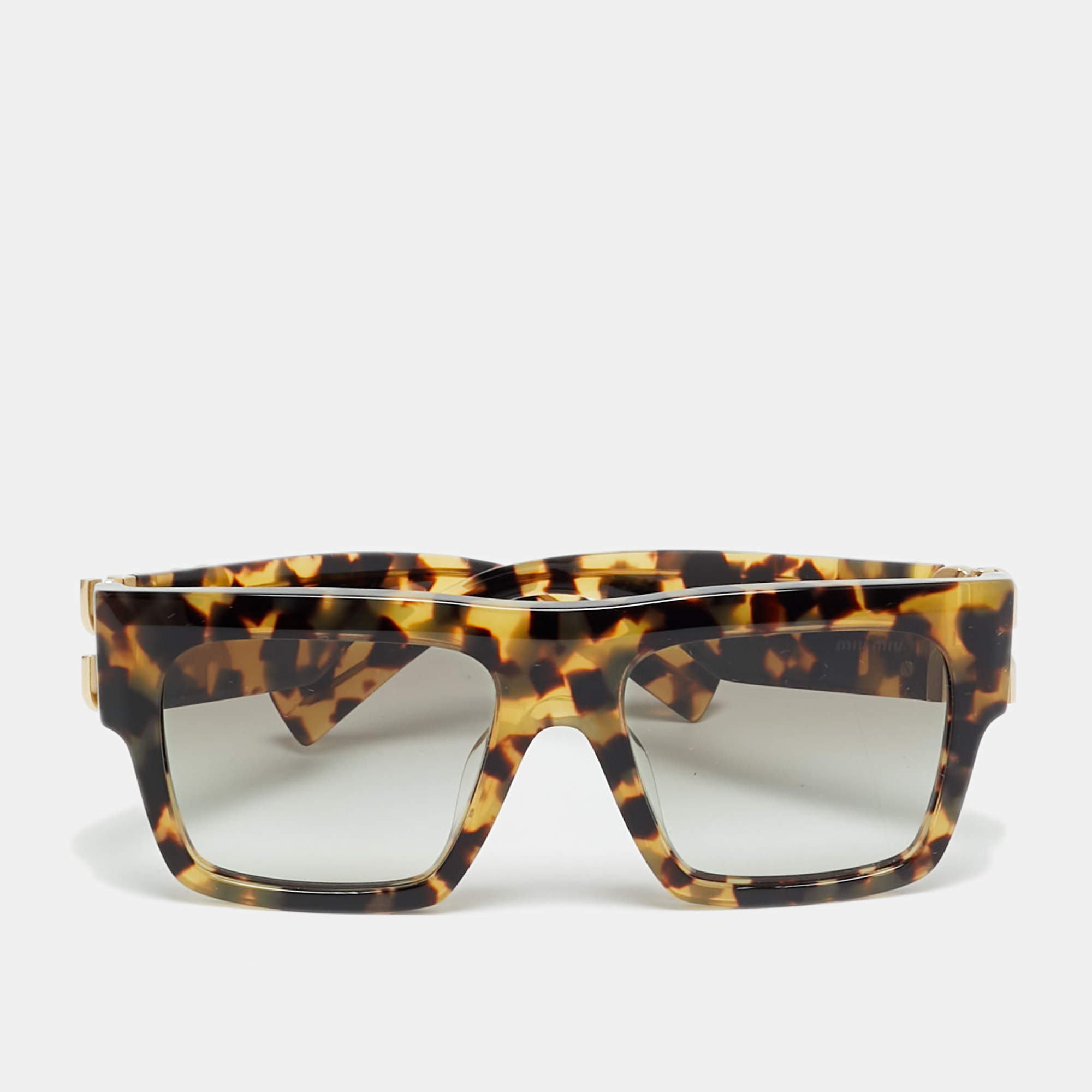 مملوكة مسبقًا Miu Miu Tortoise Brown Gradient SMU 10W Frame Square Sunglasses