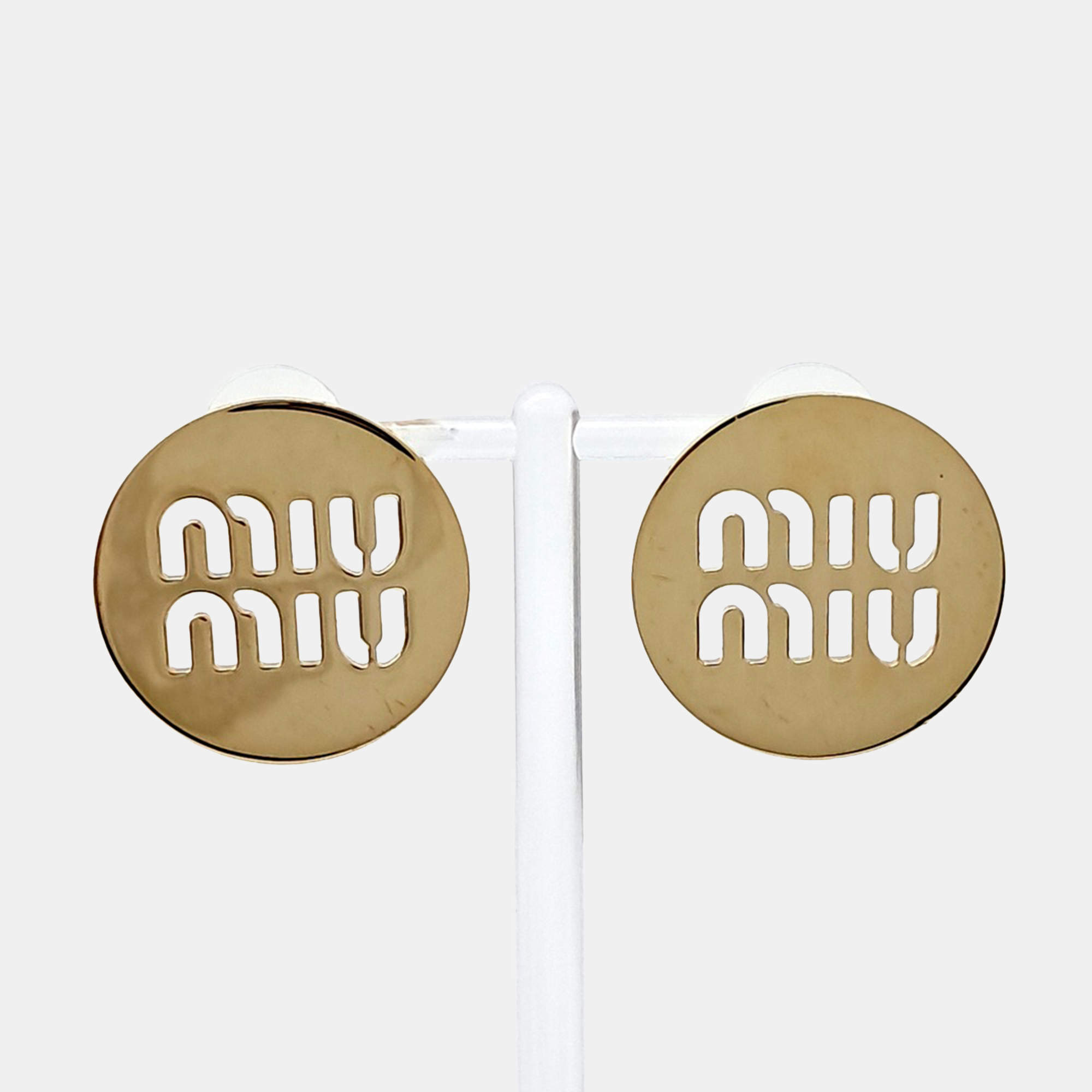 مملوكة مسبقًا Miu Miu  Gold Tone Earrings