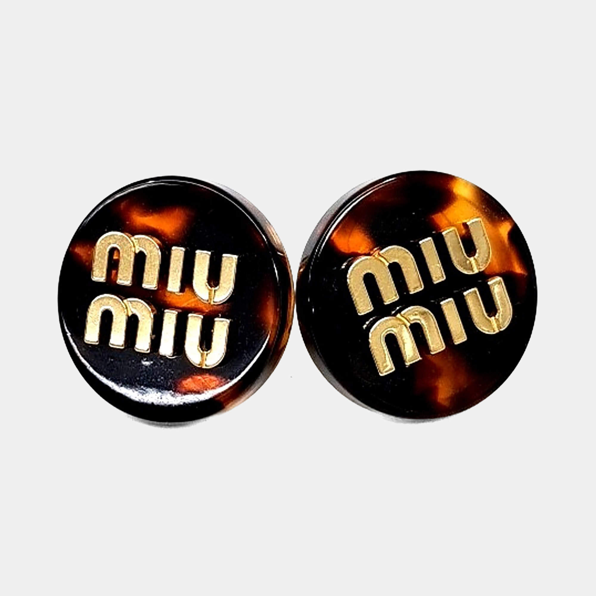 Pre Owned Miu Miu Plexiglass clip-on earrings