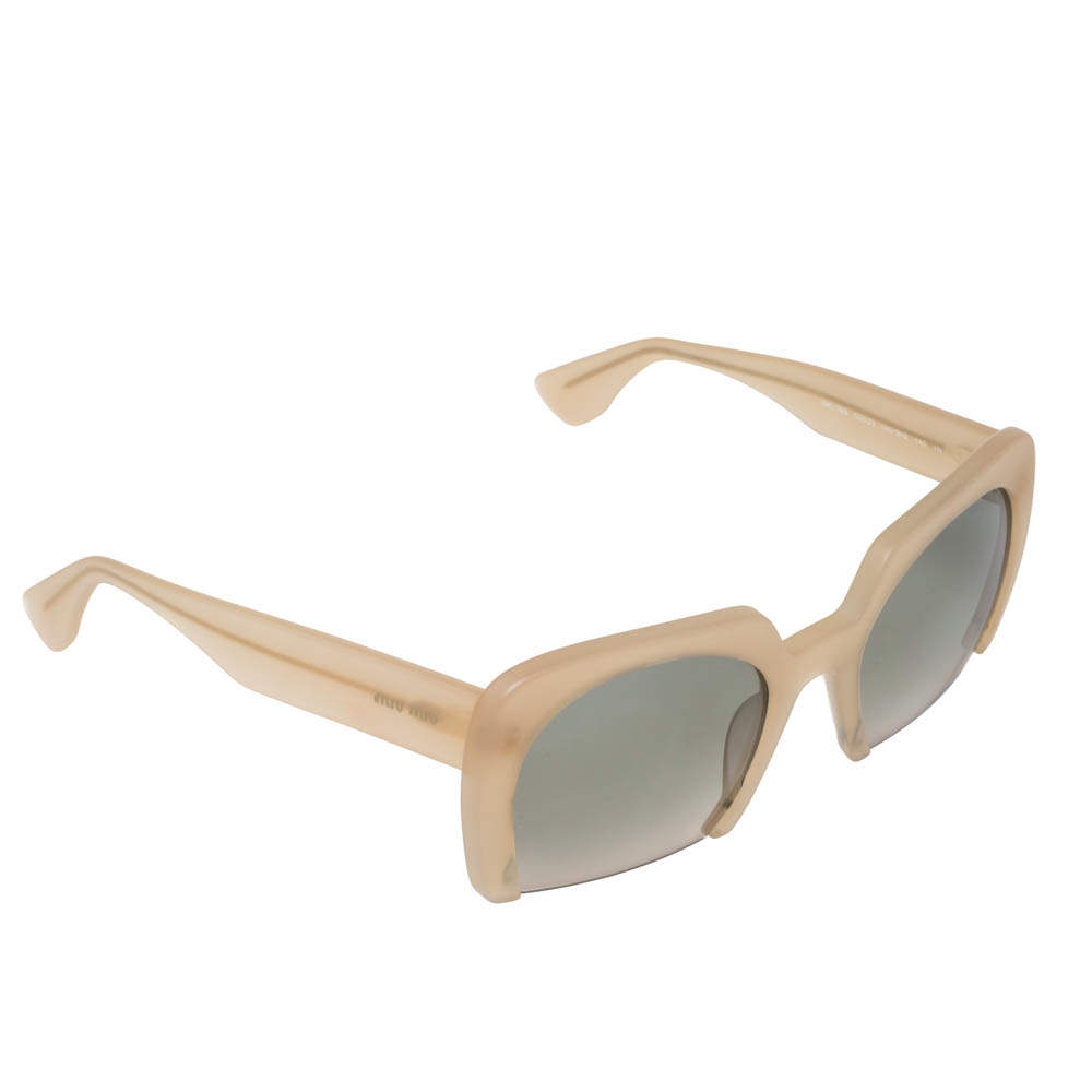 Miu Miu Sand /Green Gradient SMU06Q Rasoir Square Sunglasses