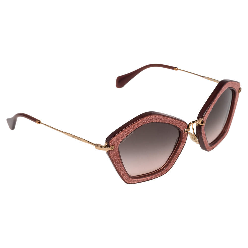 Miu Miu Gold Tone/Pink SMU 06O Cat Eye Gradient Sunglasses
