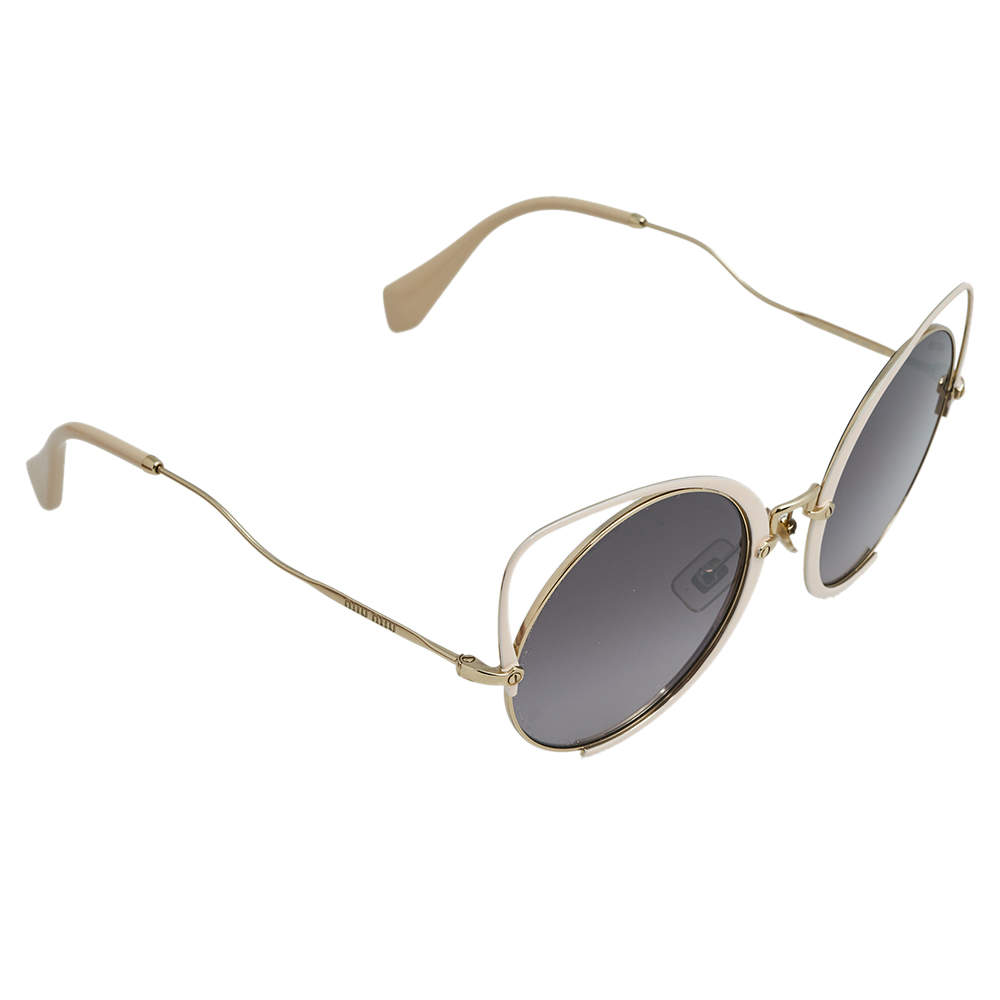 Pre Owned Miu Miu Pale Pink/Purple Gradient SMU51T Cat Eye Sunglasses 