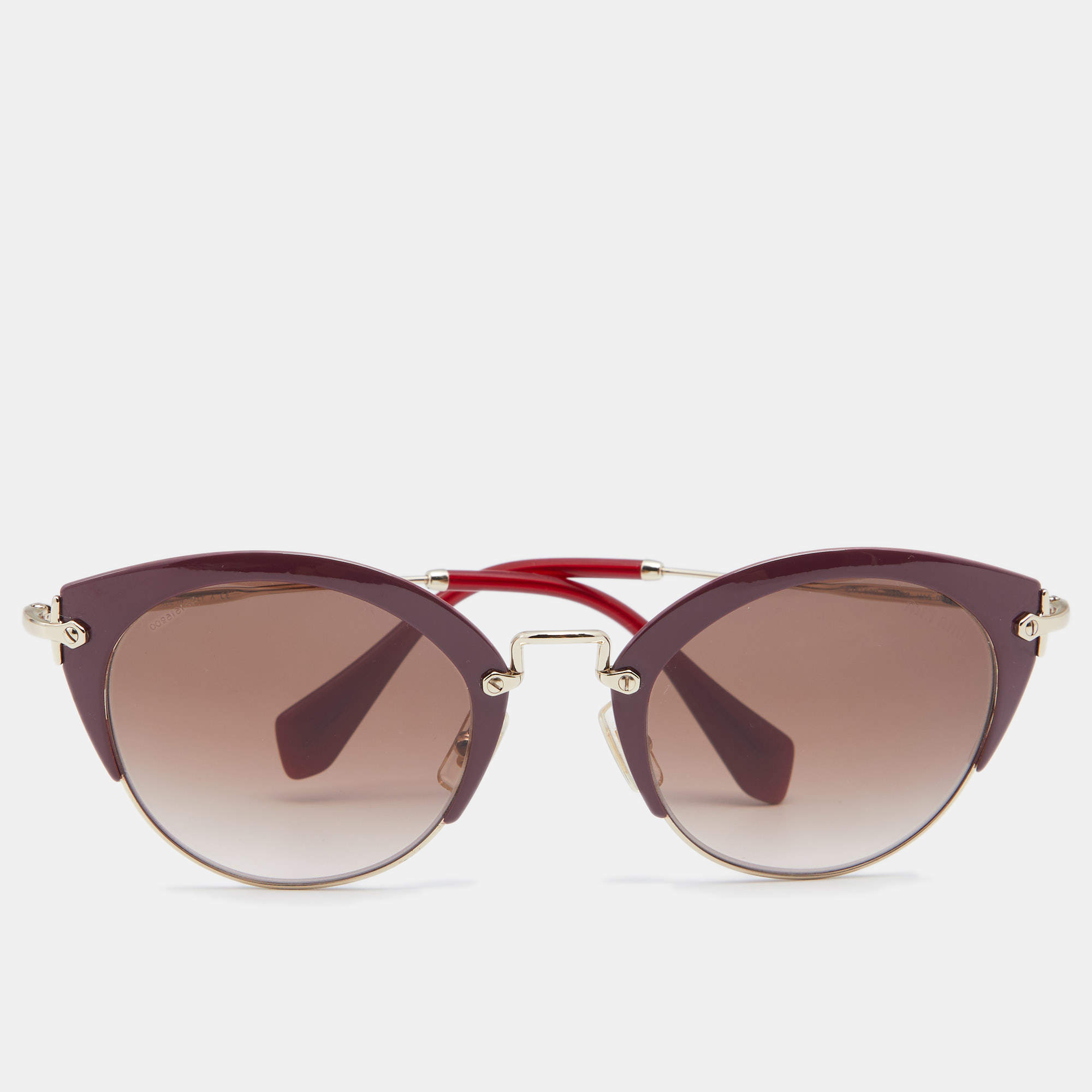 Miu Miu Brown/Burgundy Gradient SMU 53R Cat Eye Sunglasses