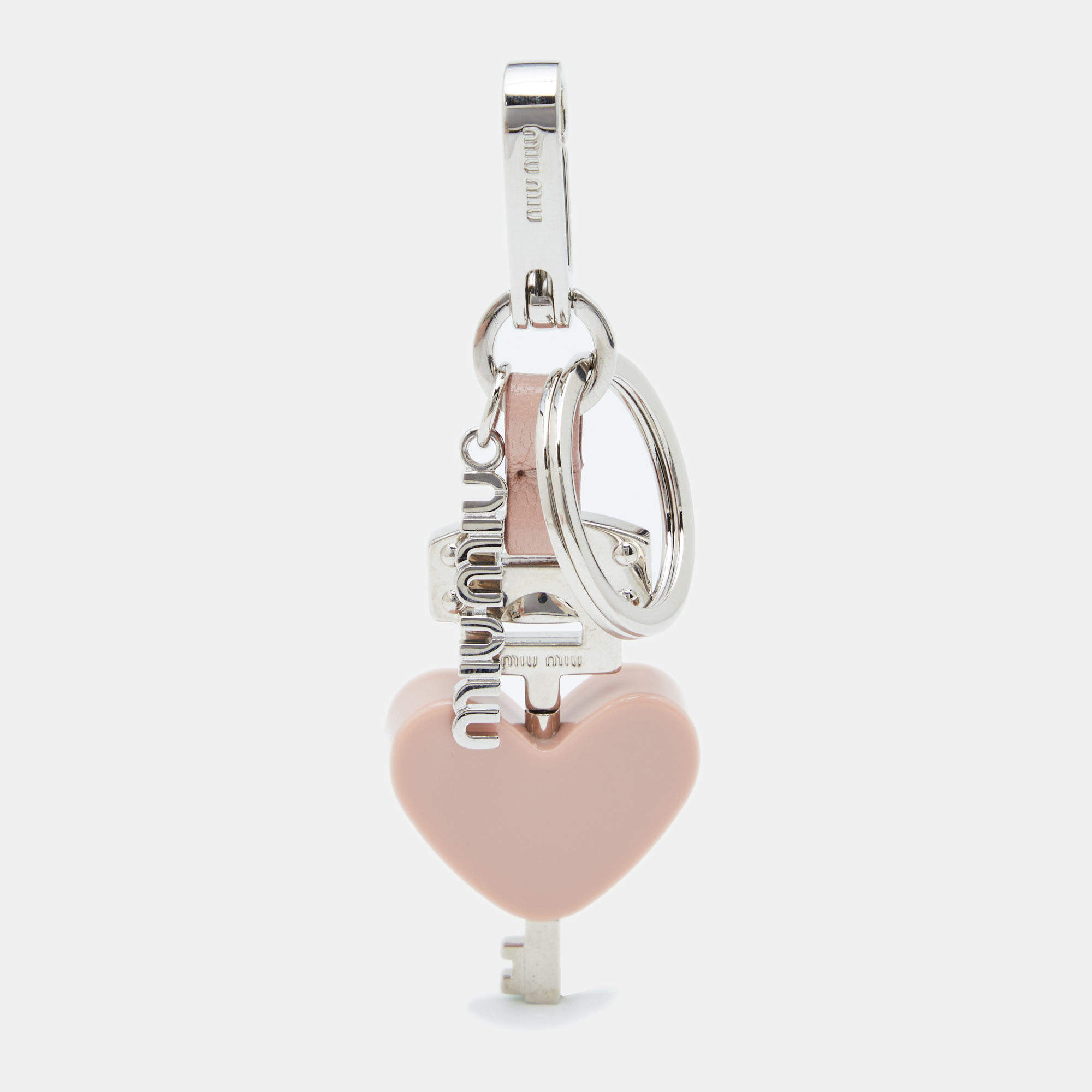 Miu Miu Pink Heart & Key Bag Charm/ Key Ring