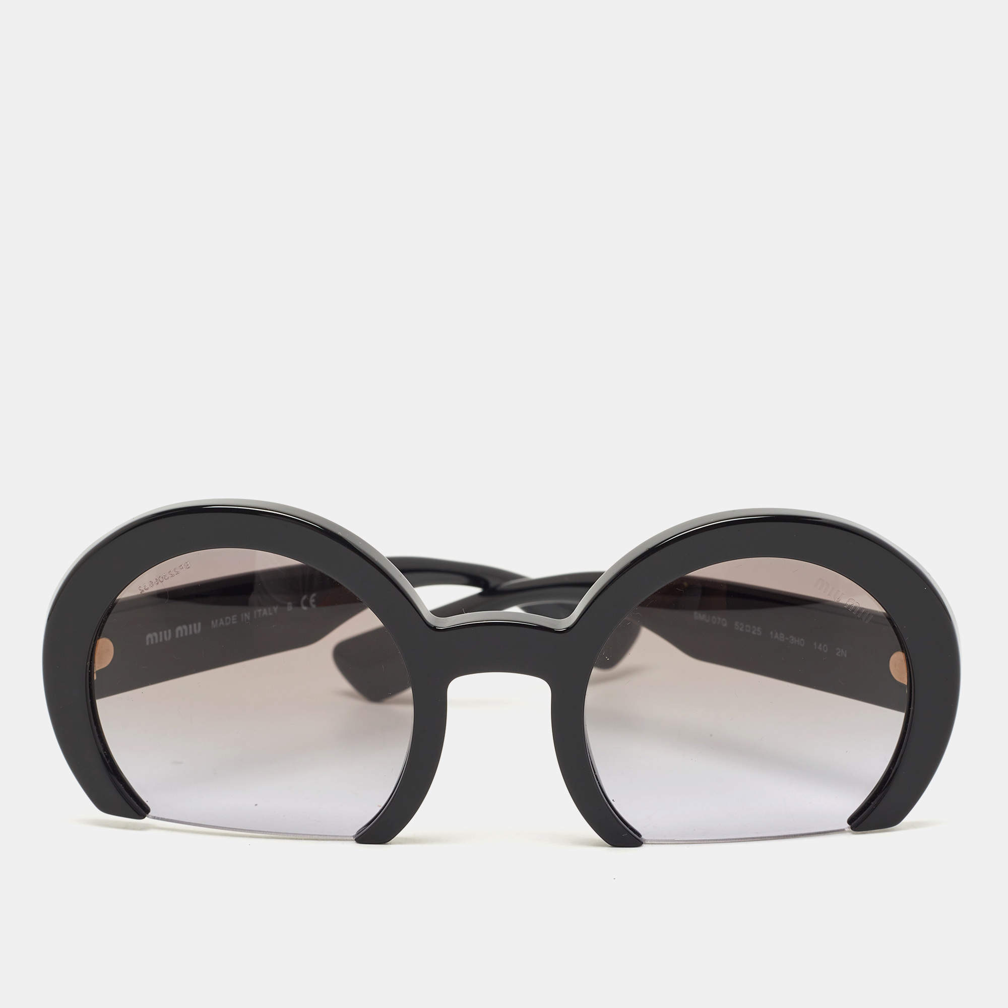 Miu Miu Black Donna Sole Gradient Round Sunglasses