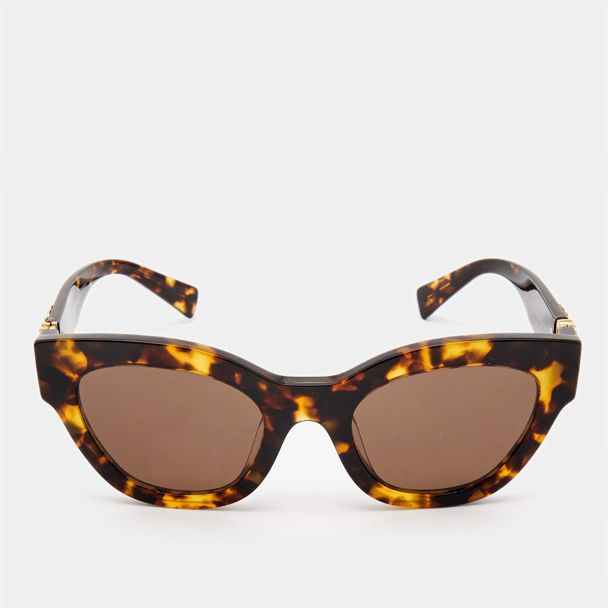 Miu Miu Brown Tortoise 6MU 01Y Cat Eye Sunglasses