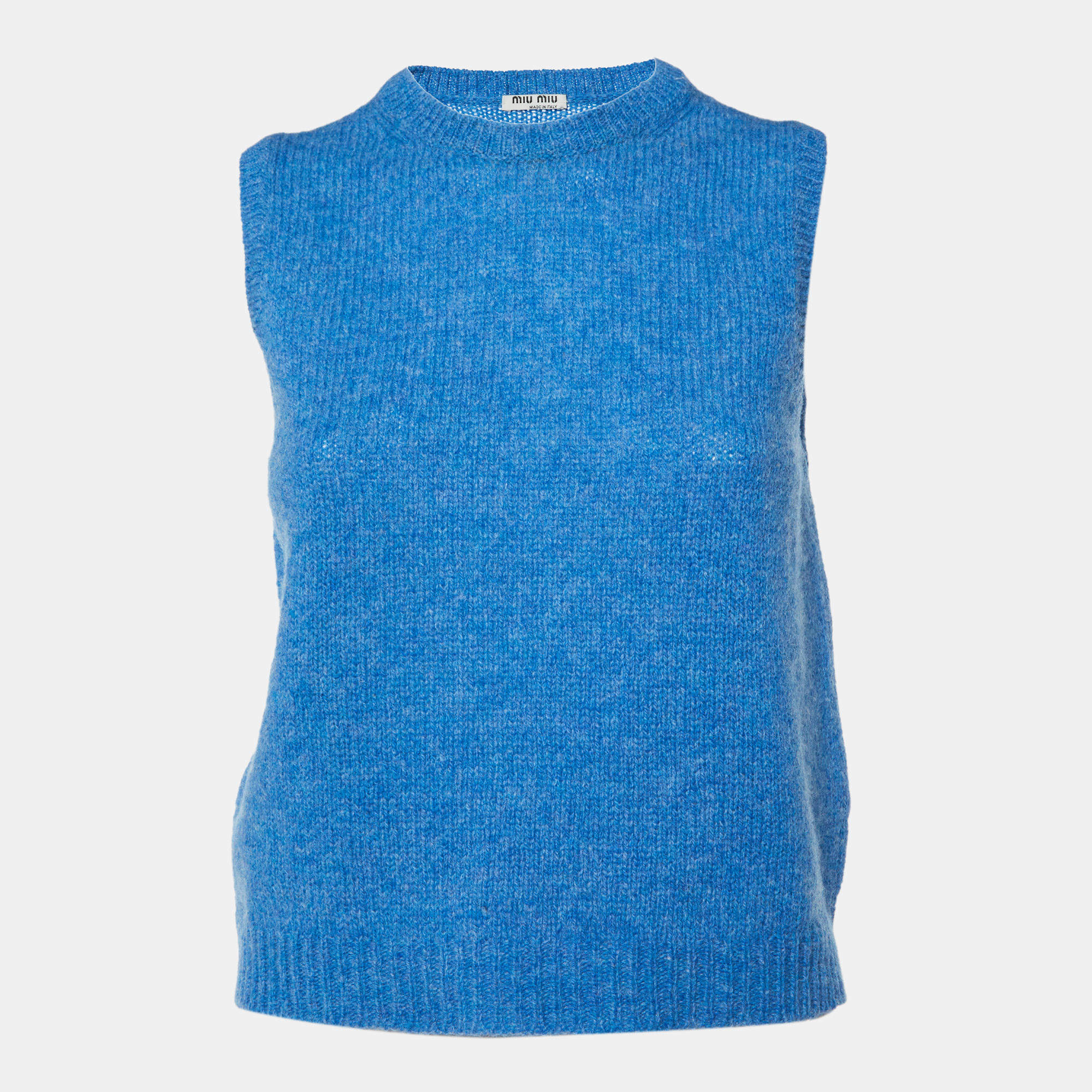 Miu Miu Blue Wool Sleeveless Sweater S