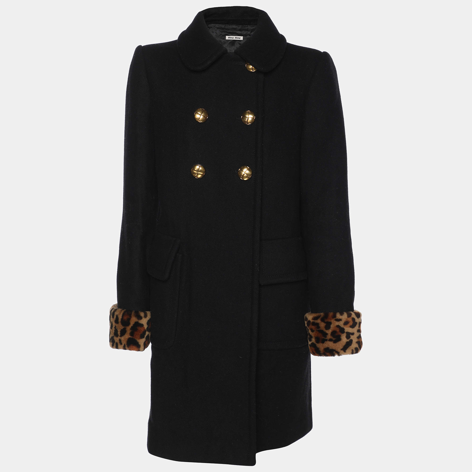 Miu Miu Black Wool Coat M