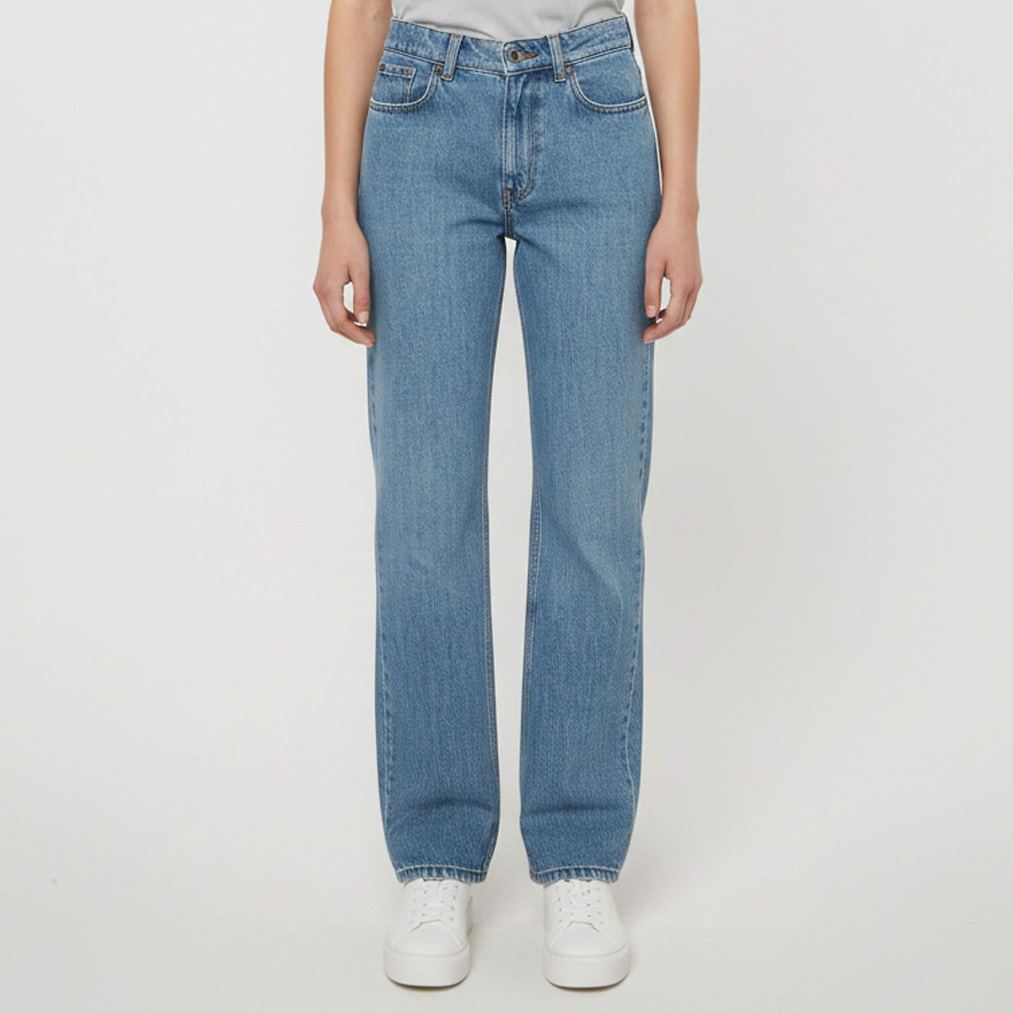 Pre Owned Miu Miu Blue Denim Straight Leg Jeans S/Waist 25"