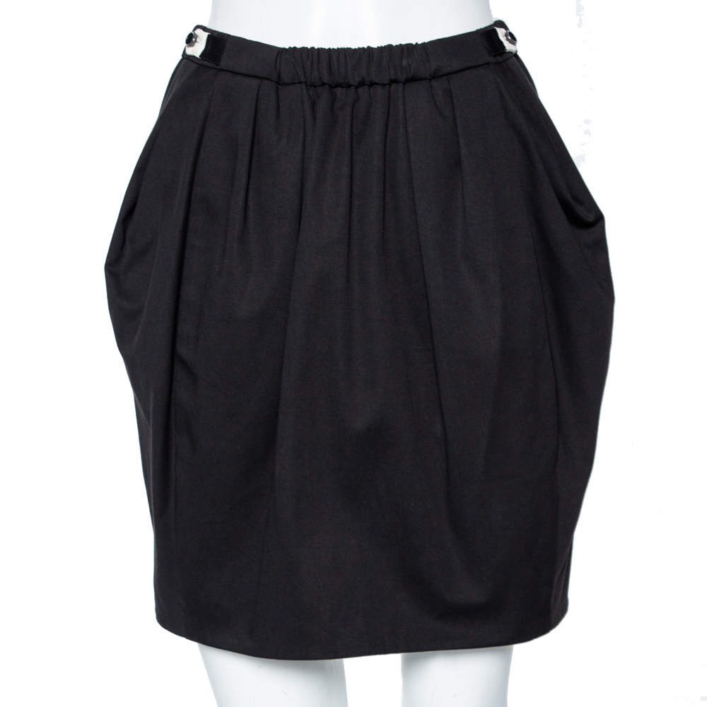 Miu Miu Black Cotton Elasticized Waist Skirt S