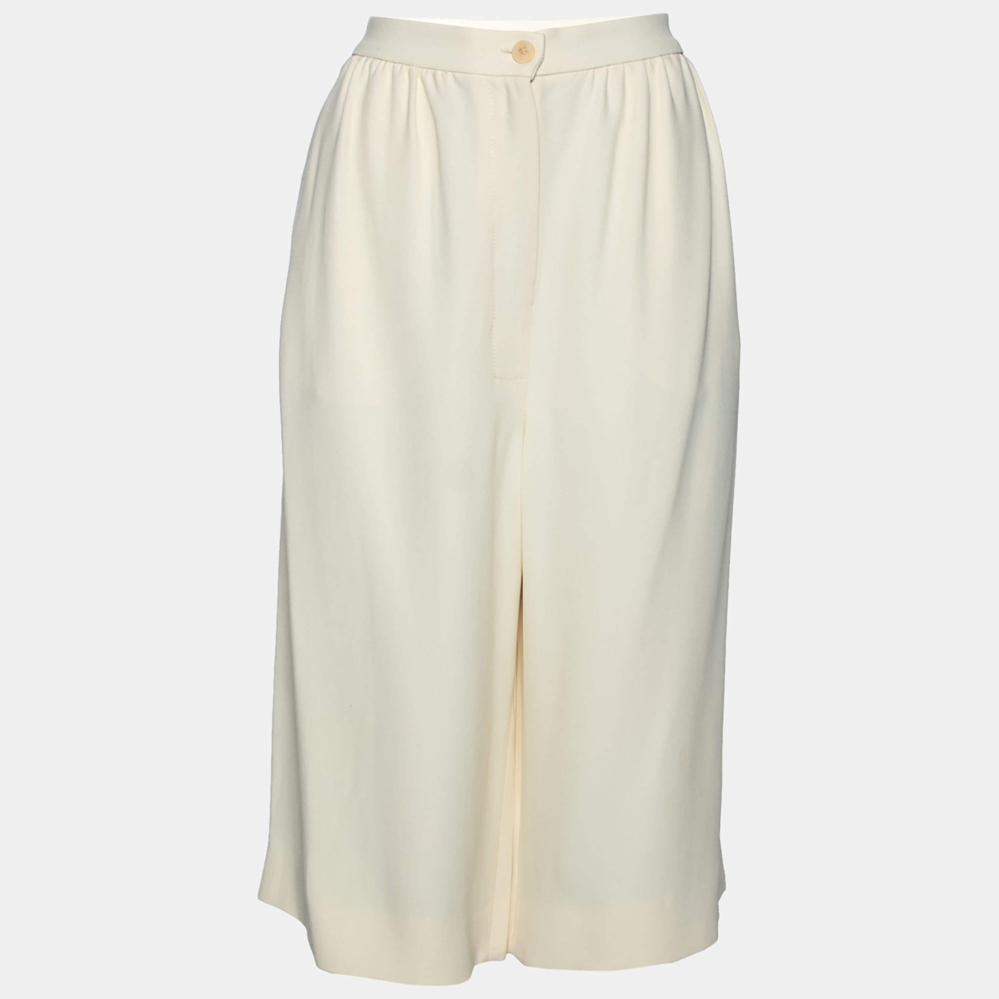 Miu Miu Cream Crepe Wide Leg Culottes M