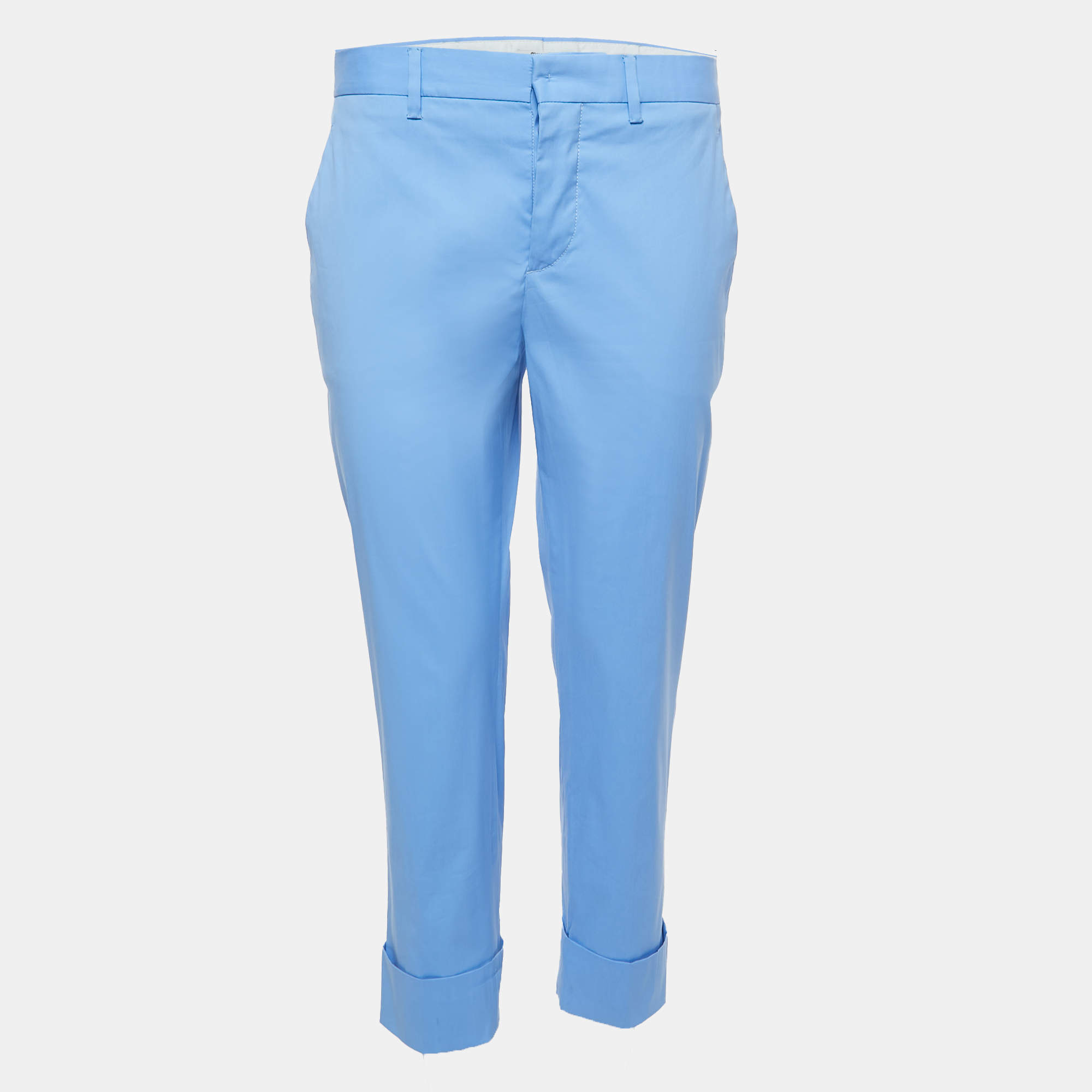 Miu Miu Blue Stretch Cotton Trousers S