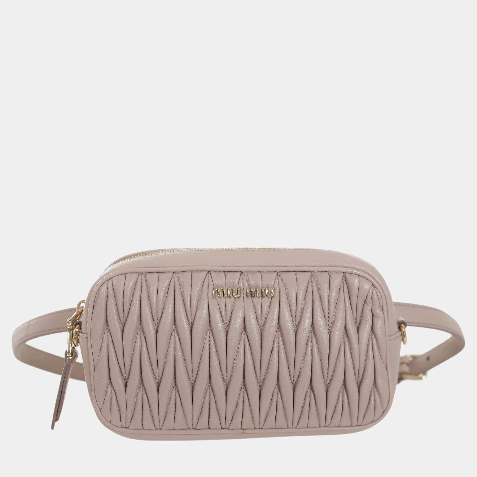 Miu Miu Matelasse Leather Belt Bag