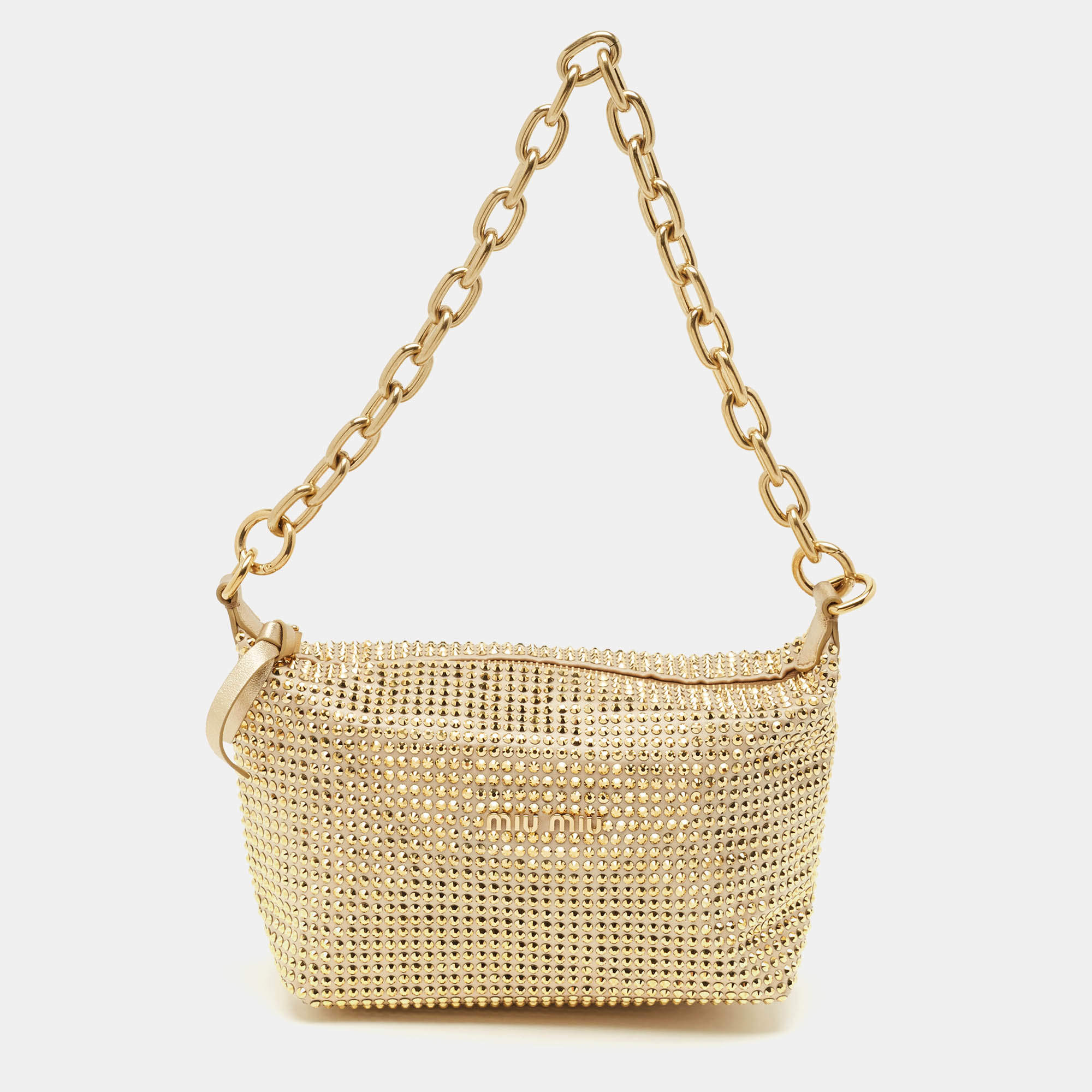 miu miu 381/2 ヌード　新品 Miu Miu Nude Beige Matelasse Leather Double Zip Crossbody