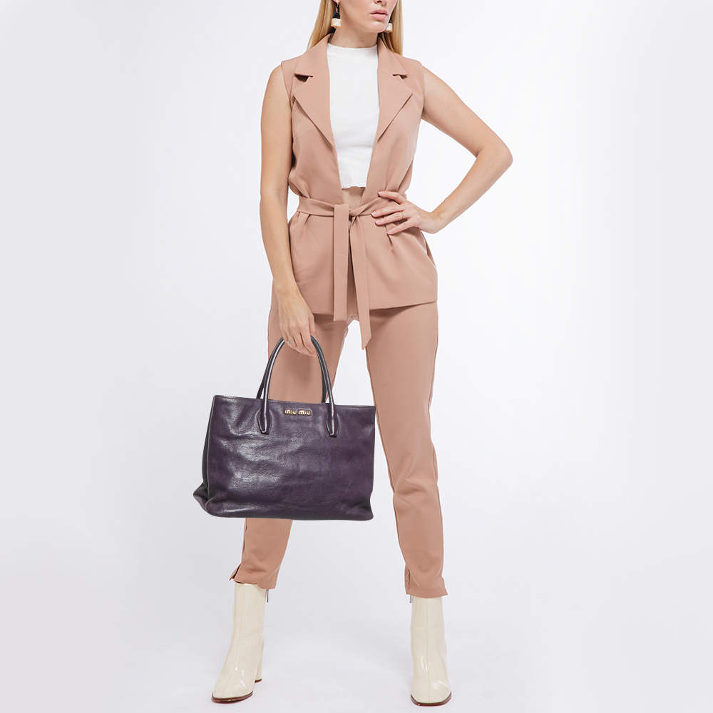 Miu Miu Cream Vitello Lux Leather Gathered Tote Miu Miu | TLC US