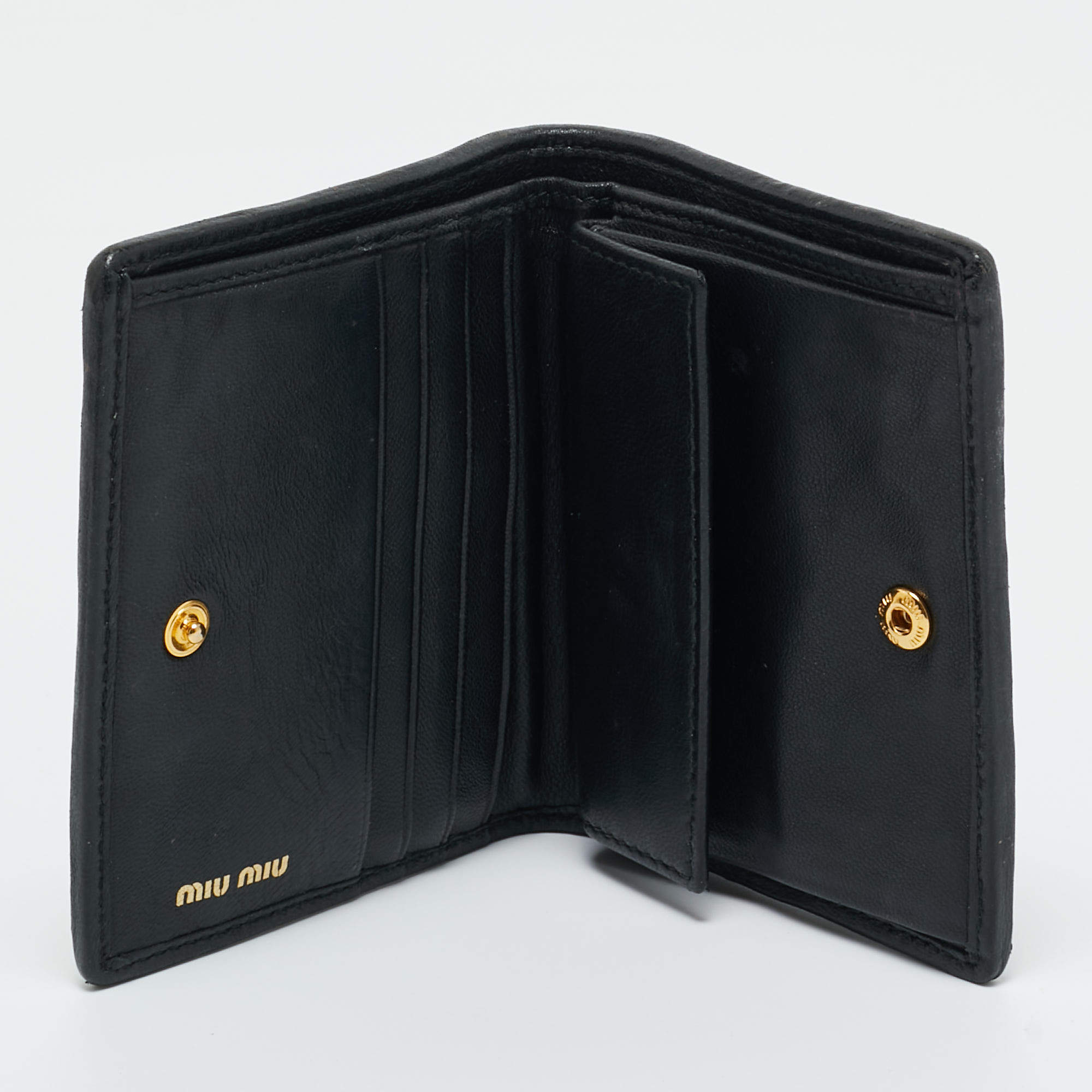 Miu Miu Pink Leather Madras Compact Wallet Miu Miu | TLC