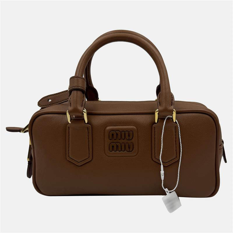 Pre Owned Miu Miu brown Leather Arcadie Satchel
