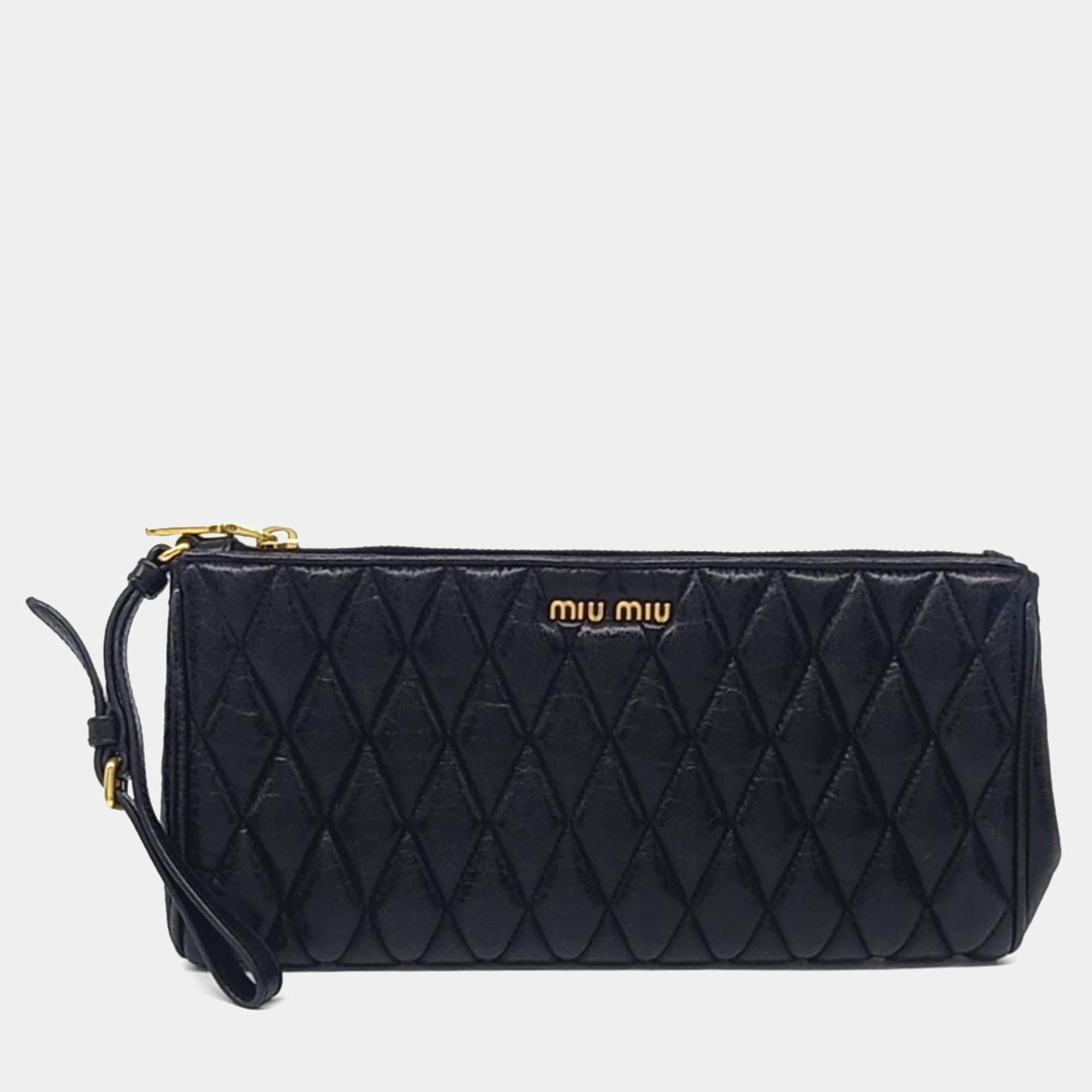 Pre Owned Miu Miu Black Leather clutch