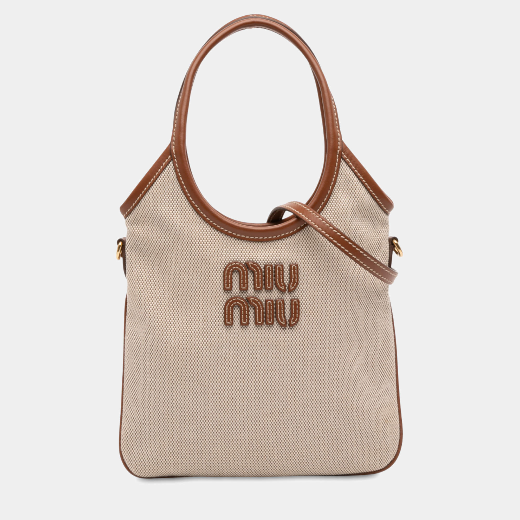 Pre Owned Miu Miu Brown Canvas Ivy Satchel