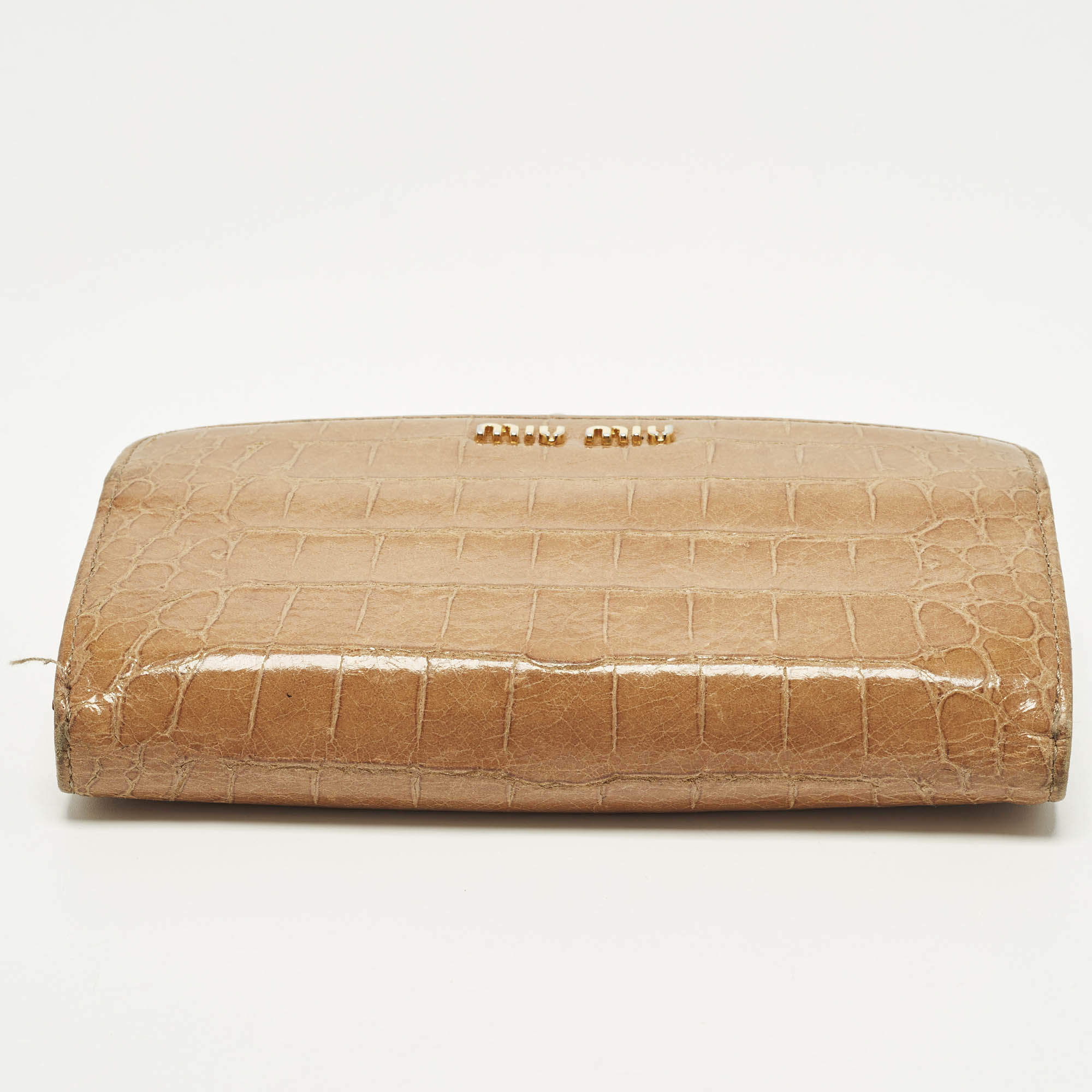 Miu Miu Pink Leather Madras Compact Wallet Miu Miu | TLC