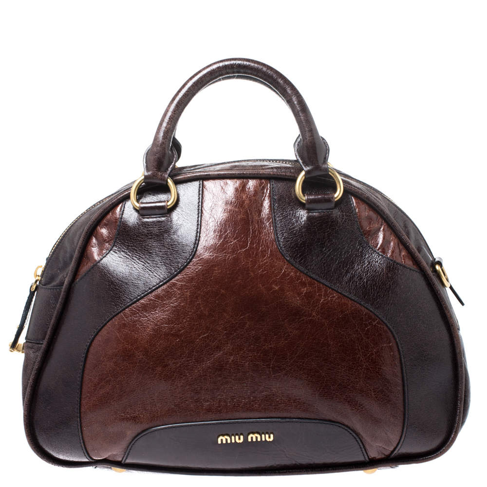 miu miu tan leather bag