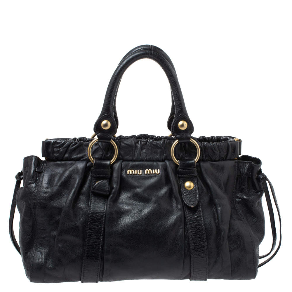 バッグ miu miu VITELLOLUX 2WAY bag Ribbon Black miu miu VitelloLux Ribbon Black 2way Bag - メルカリ