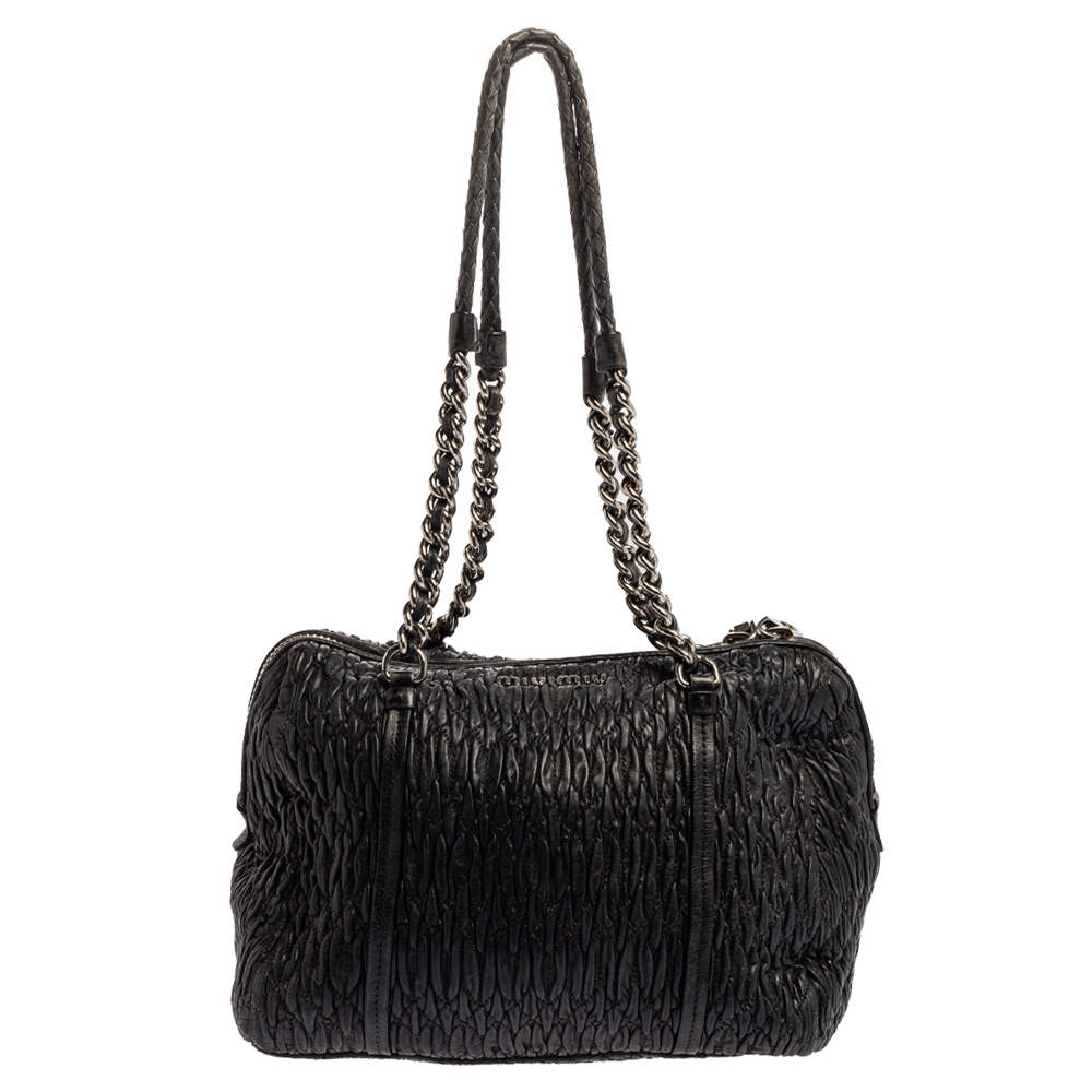 Miu Miu Black Nappa Leather Cloquet Shoulder Bag Miu Miu | The Luxury