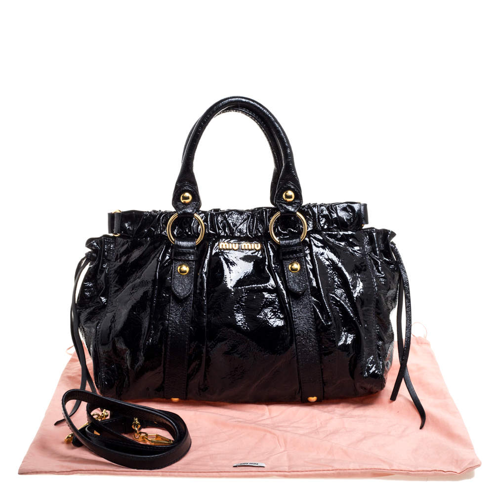 Miu Miu Black Vitello Lux Tote Bag Leather Pony-style calfskin ref.233321 -  Joli Closet
