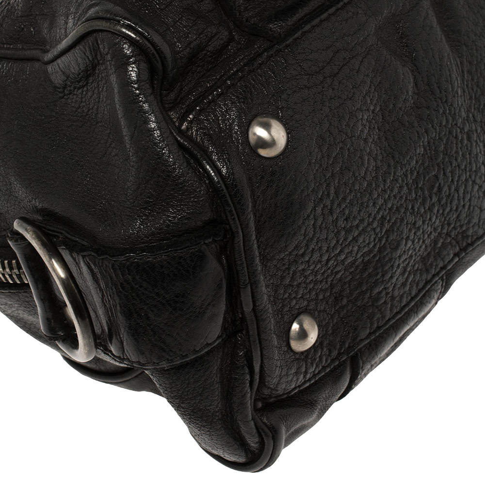 Miu Miu - Black Leather Handbag w/ Tweed Trim – Current Boutique