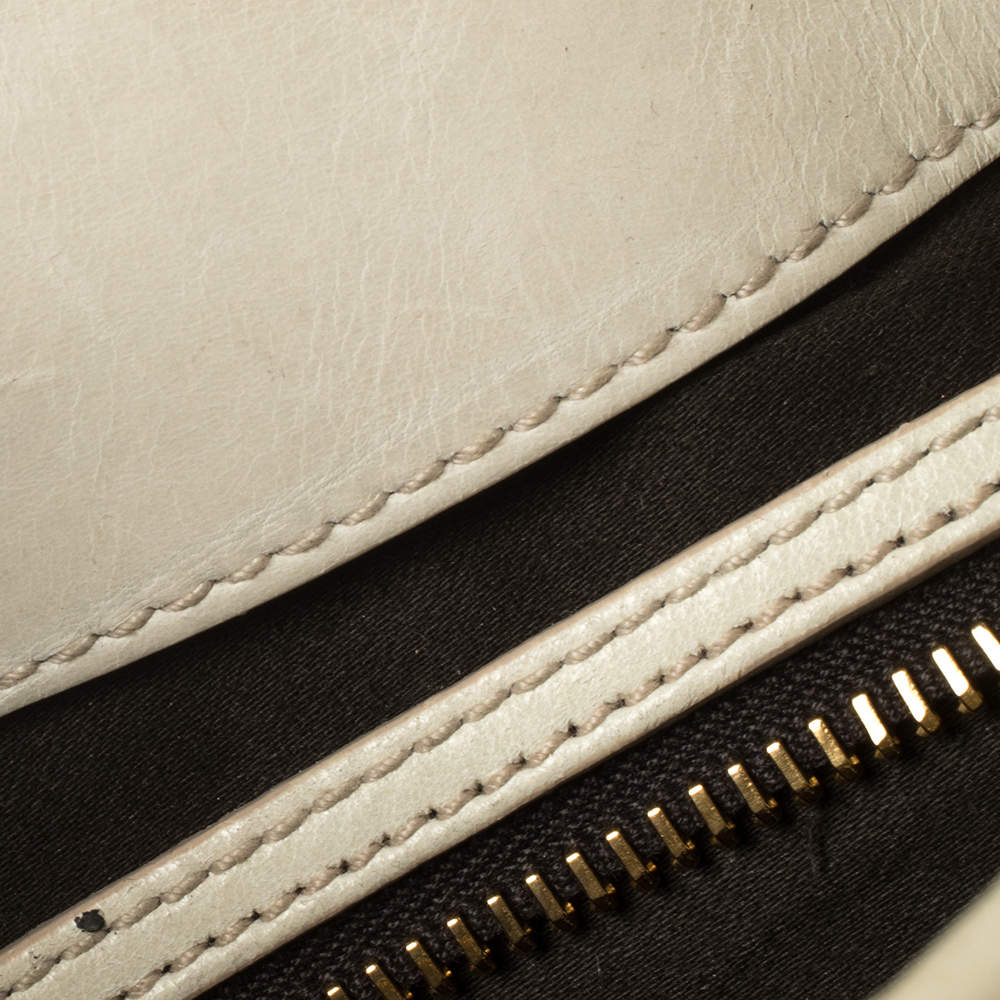 Miu Miu Off White Matelassé Leather Coffer Hobo For Sale at