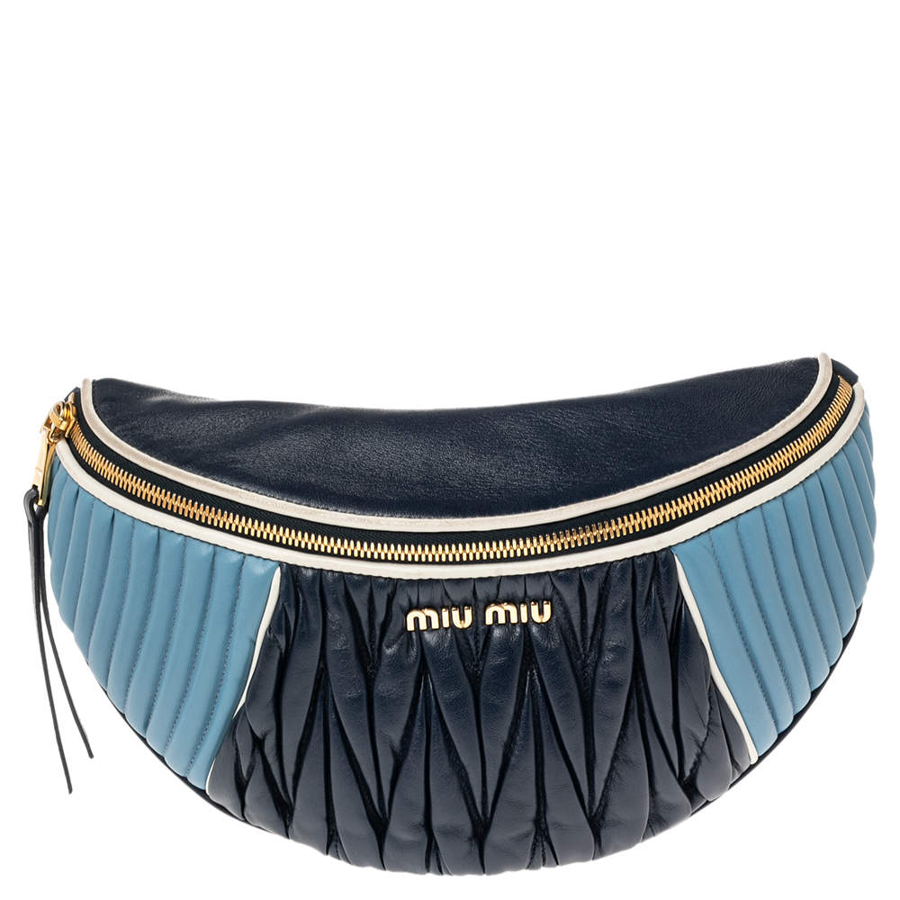 Miu Miu Tri Color Matelassé Leather Rider Belt Bag