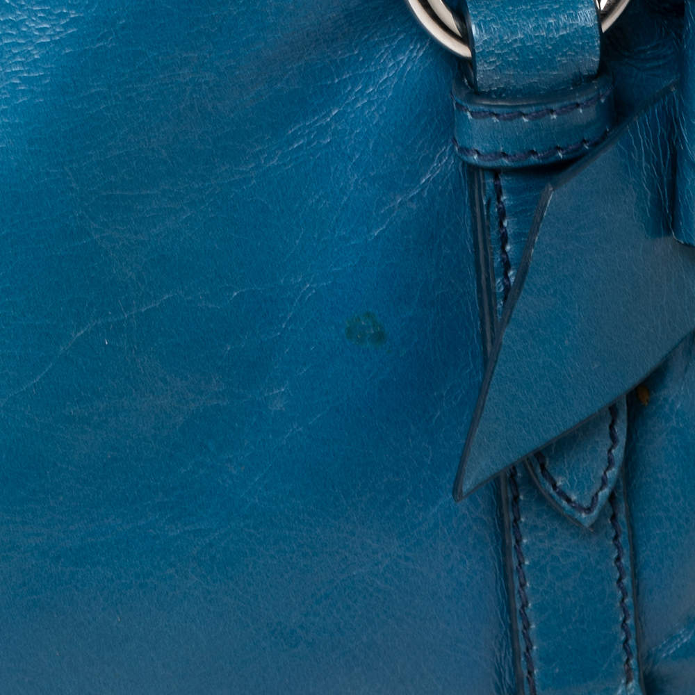 Miu Miu Bow Satchel in Blue Leather — UFO No More