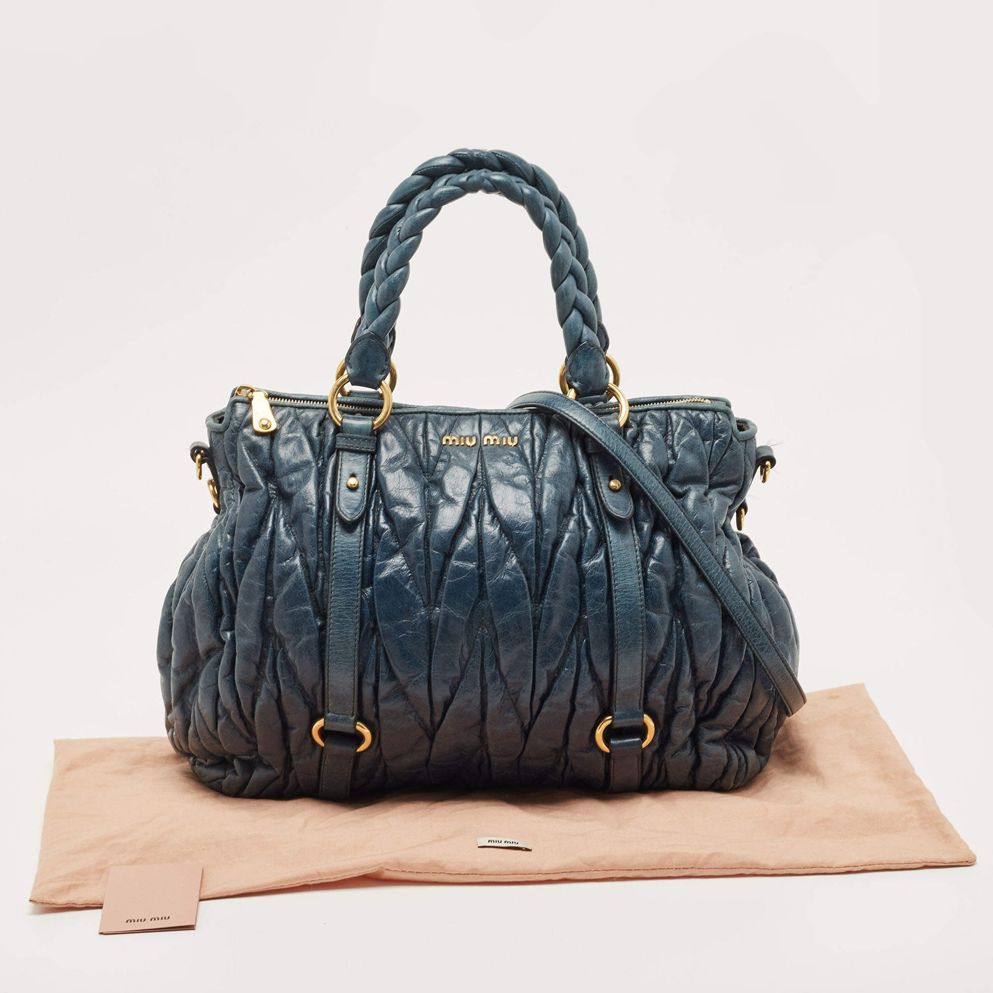 Miu Miu, Bags, Miu Miu Matelasse Shoulder Bag In Navy