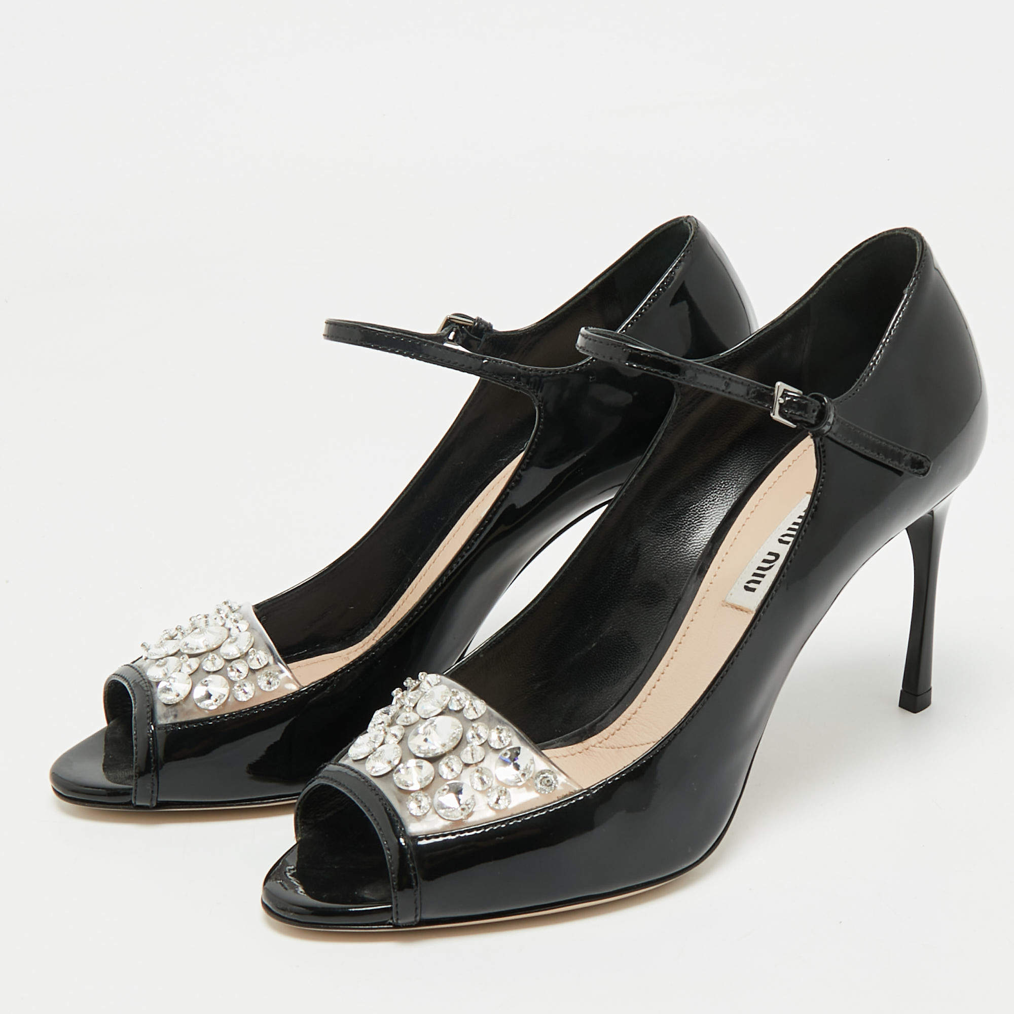 サンダル・ミュール MiuMiu FW25 Black leather pumps (5I430EF085038 F0967) MiuMiu◇Riviere コード×レザー*サンダル (MiuMiu/サンダル