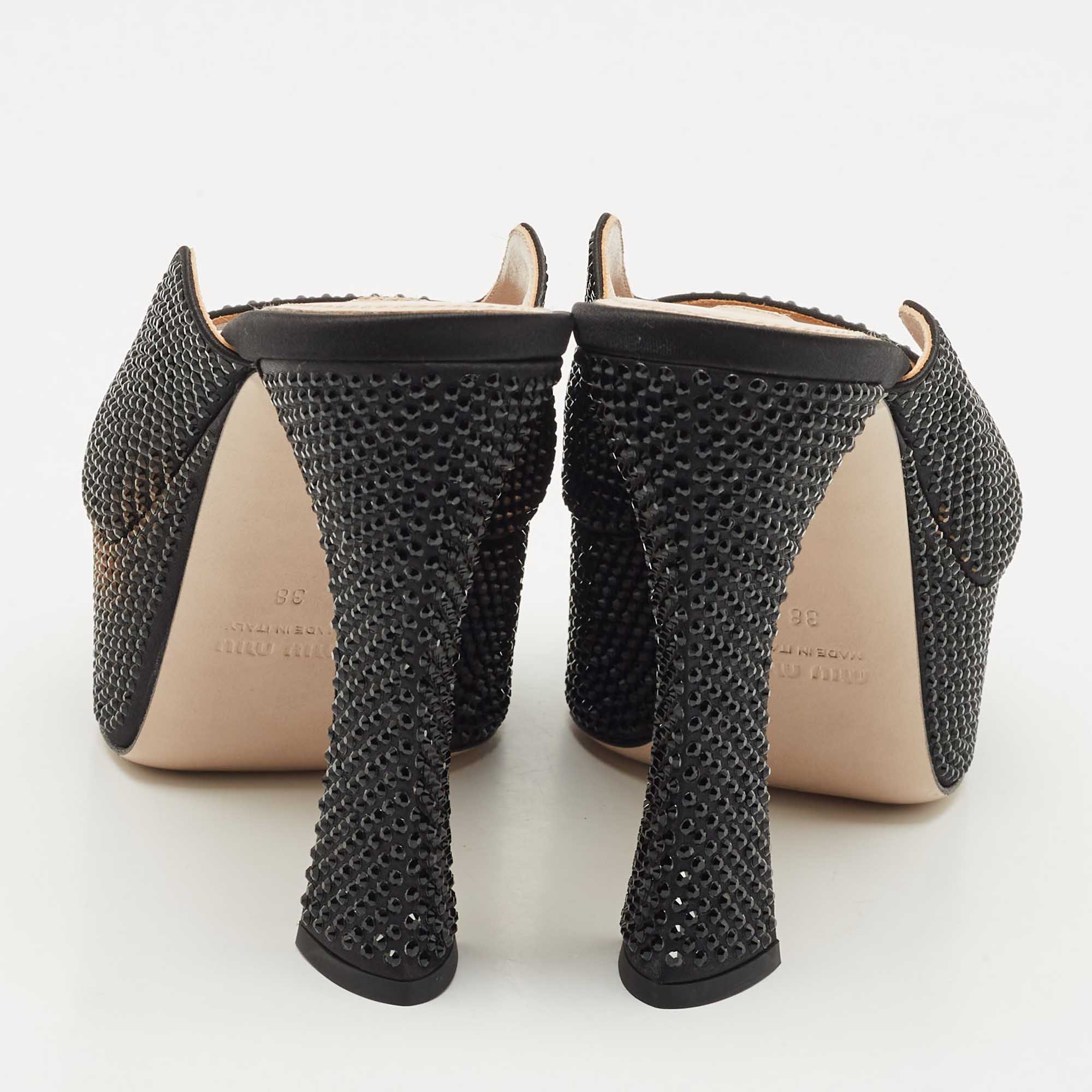 Miu Miu Blue/Gold PVC and Leather Floral Embellished Sandals