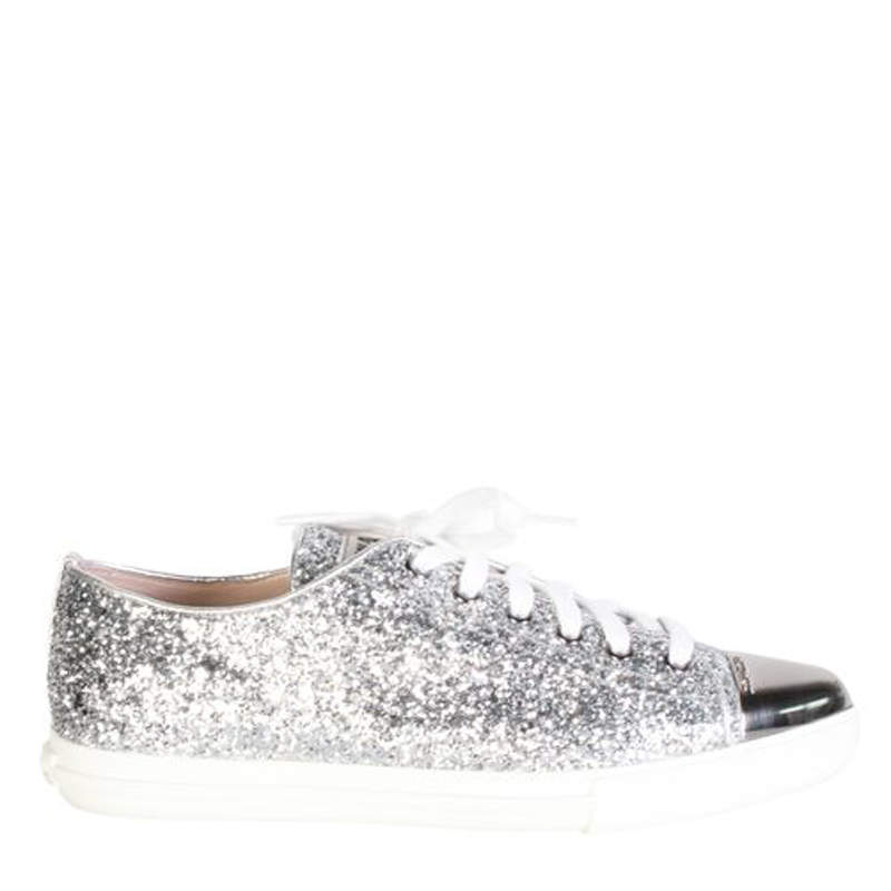 silver glitter canvas shoes