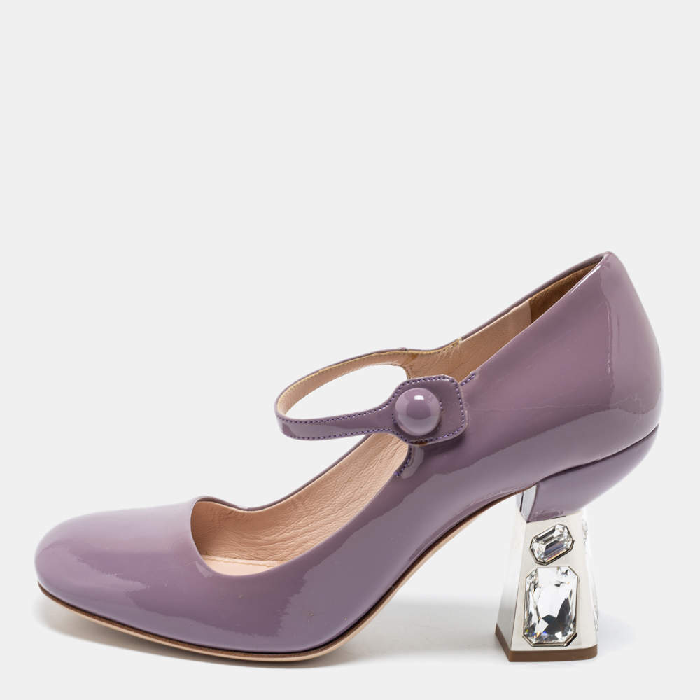 パンプス MIUMIU TYRIAN PURPLE LEATHER PUMPS luxury-women-miu-miu-used-