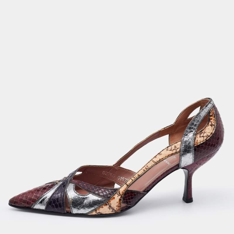 Miu Miu Multicolor Python Pointed Toe Pumps Size 39