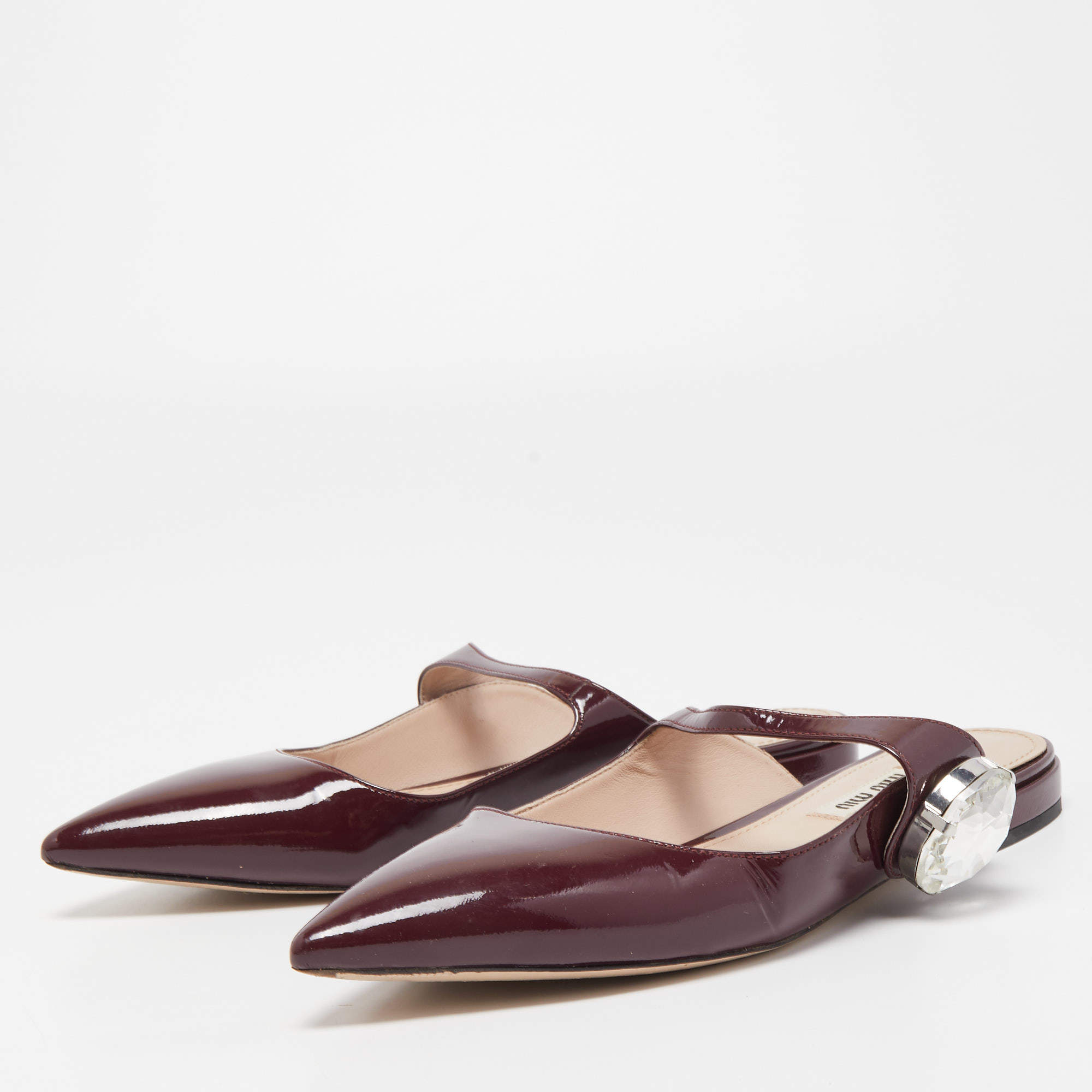 Miu miu discount pointed red mules