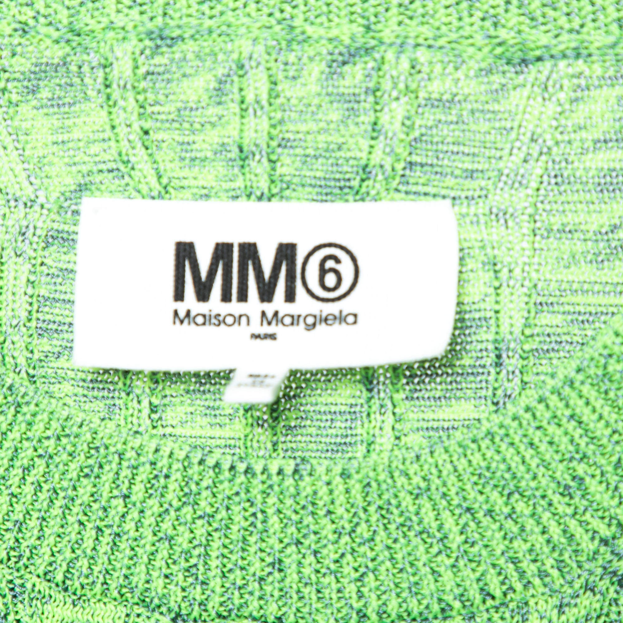 MM6 Maison Margiela Green Space Dyed Ribbed Knit Sweater S