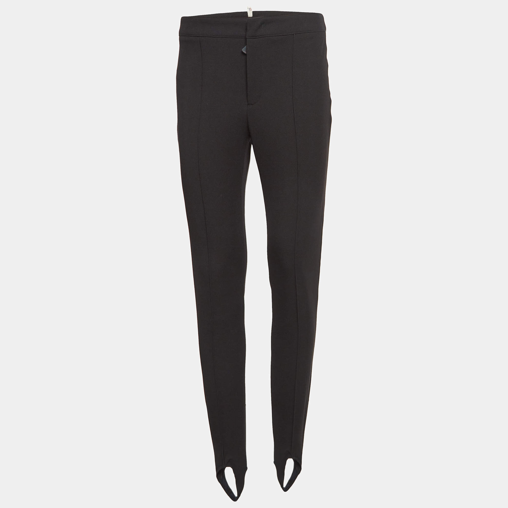 Moncler Grenoble Black Technical Jersey Stirrup Ski Pants M