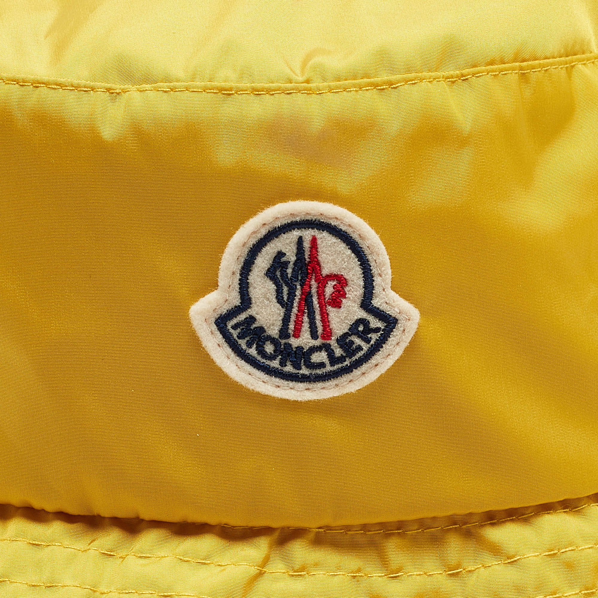 Moncler Yellow Logo Patch Nylon Bucket Hat S Moncler | TLC
