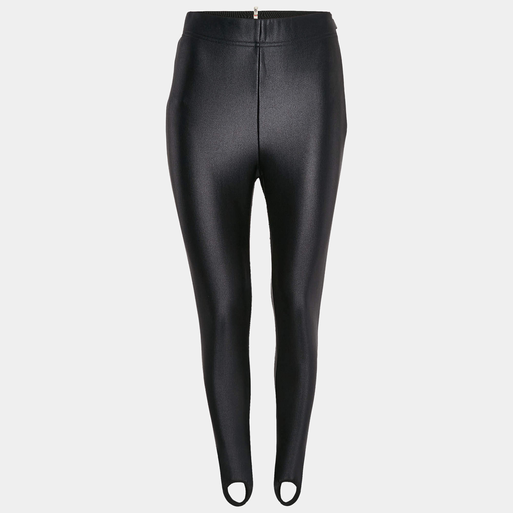 Pre Owned Moncler Black Jersey Stirrup Sweatpants M