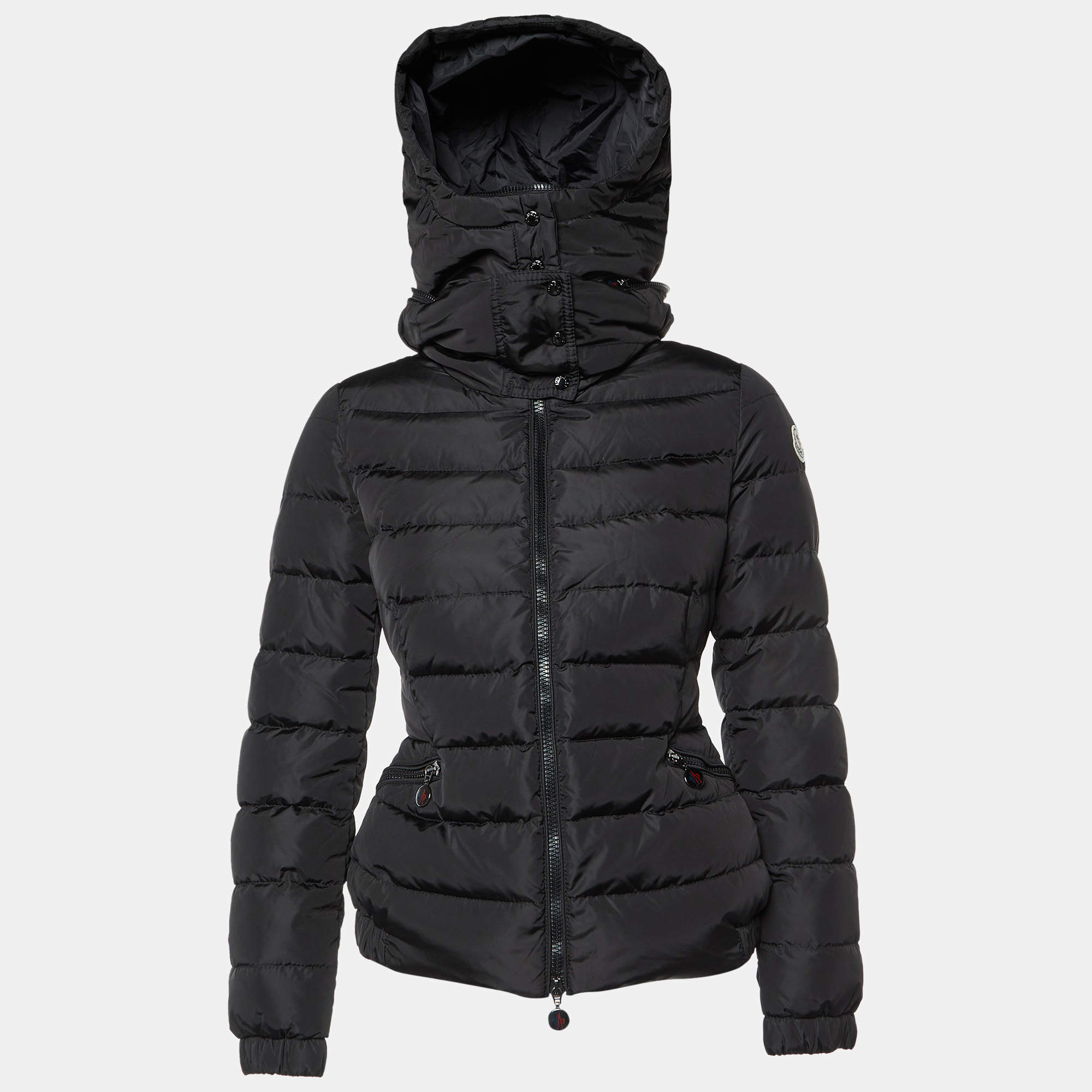 Moncler Black Nylon Detachable Hood Sanglier Giubbotto Down Jacket XS