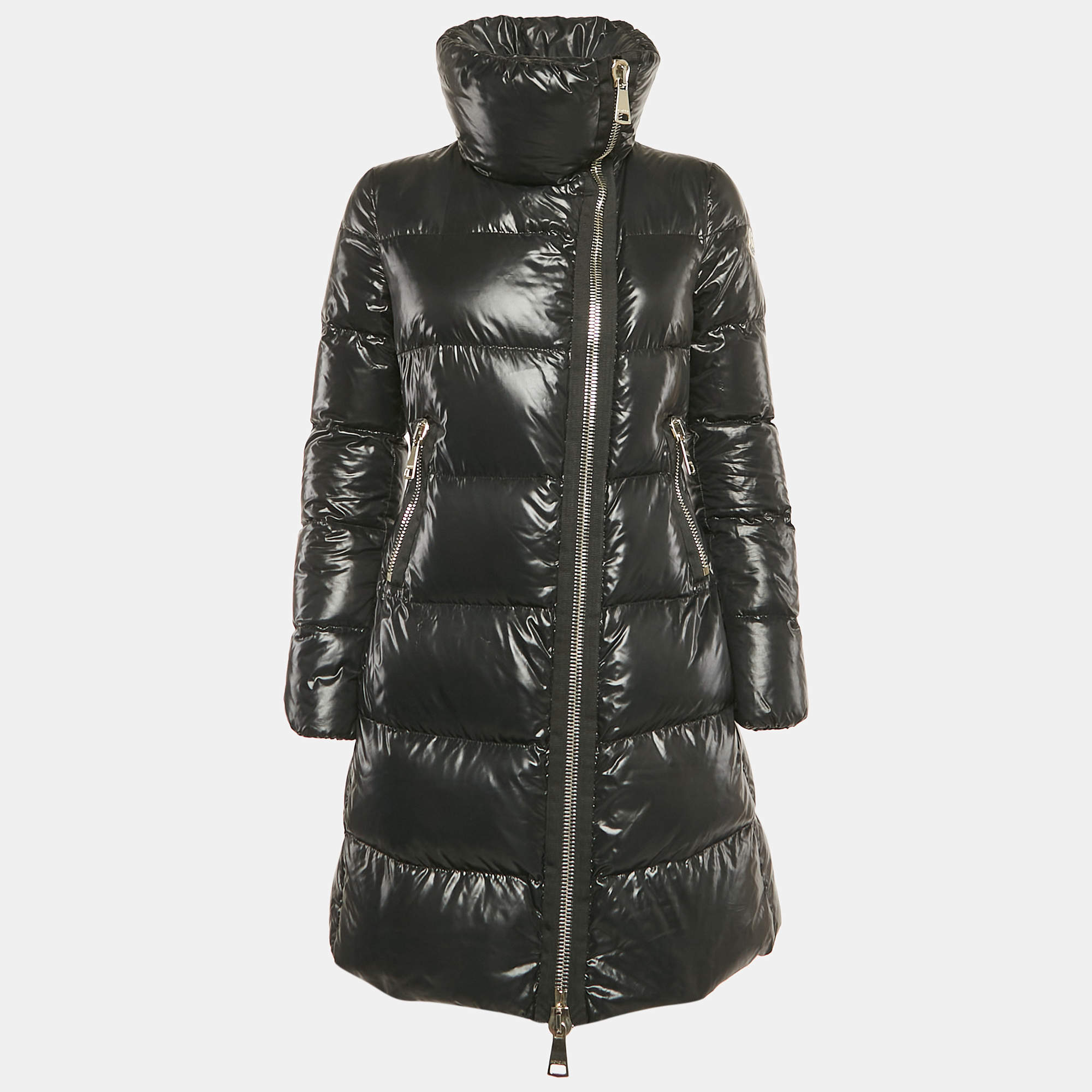 Moncler Black Nylon Zip-Up Puffer Down Jacket S