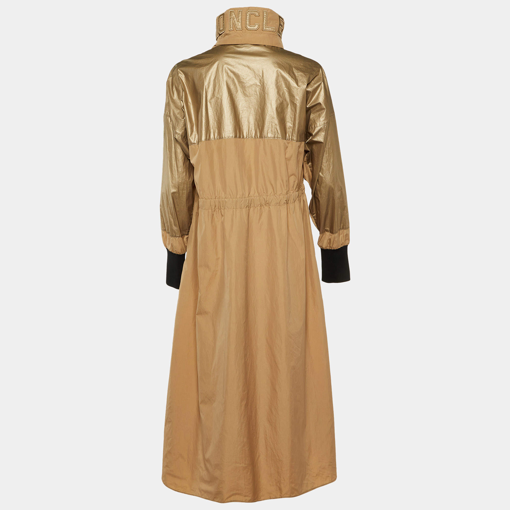 Moncler Brown Polyamide Bronze Long Coat XS Moncler | TLC