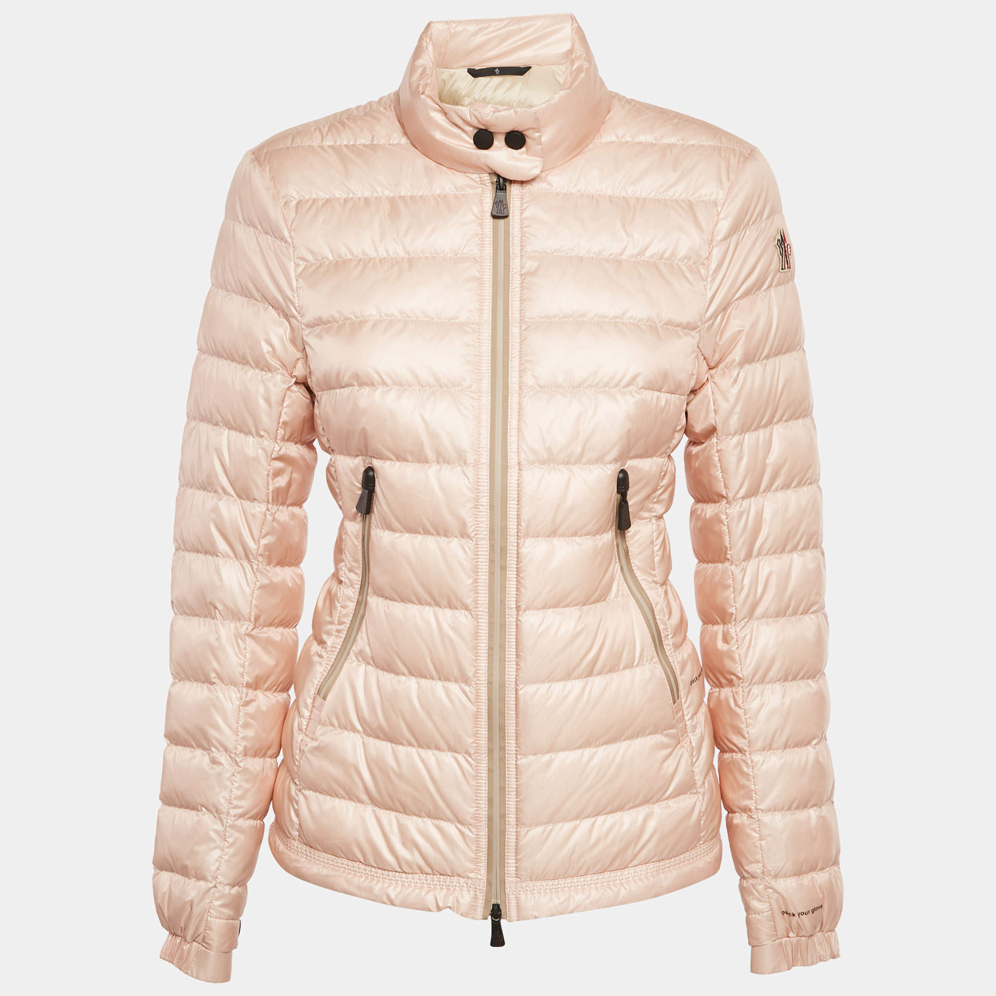 Pre Owned Moncler Grenoble Light Orange Nylon DAY-NAMIC Down Jacket S