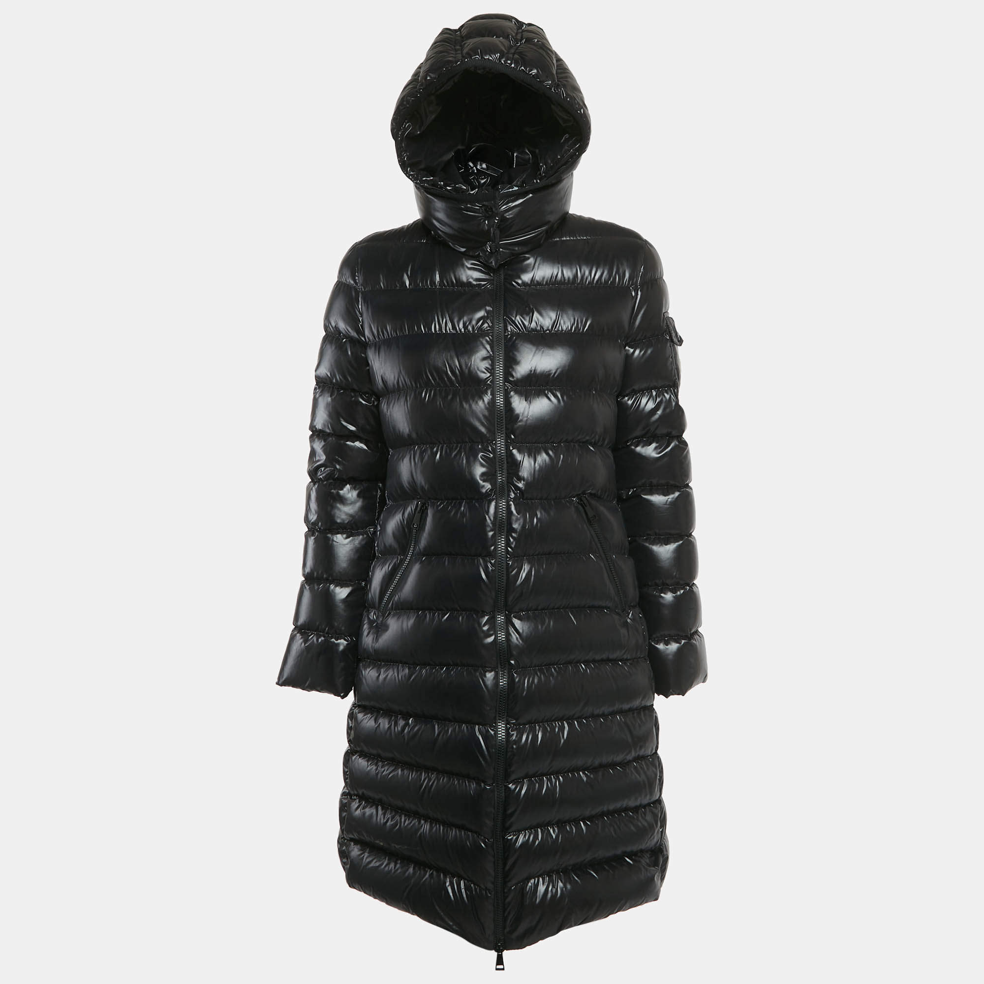مملوكة مسبقًا Moncler Black Nylon Hooded Puffer Down Jacket M