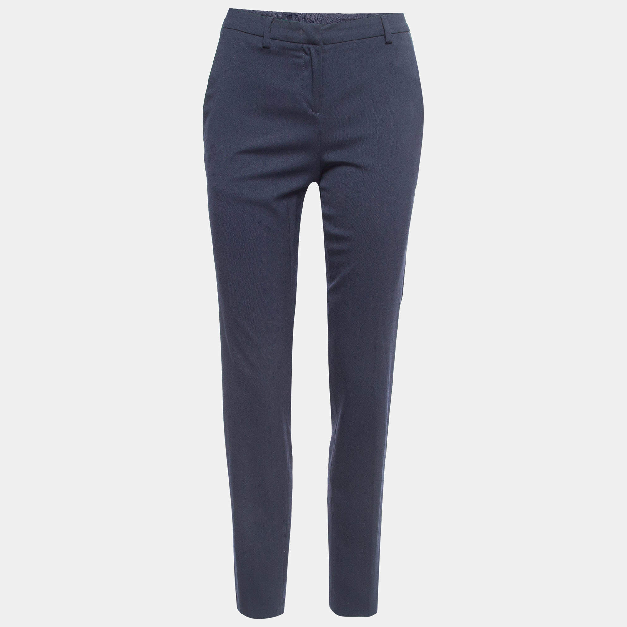 Moncler Navy Blue Wool Blend Formal Trousers M